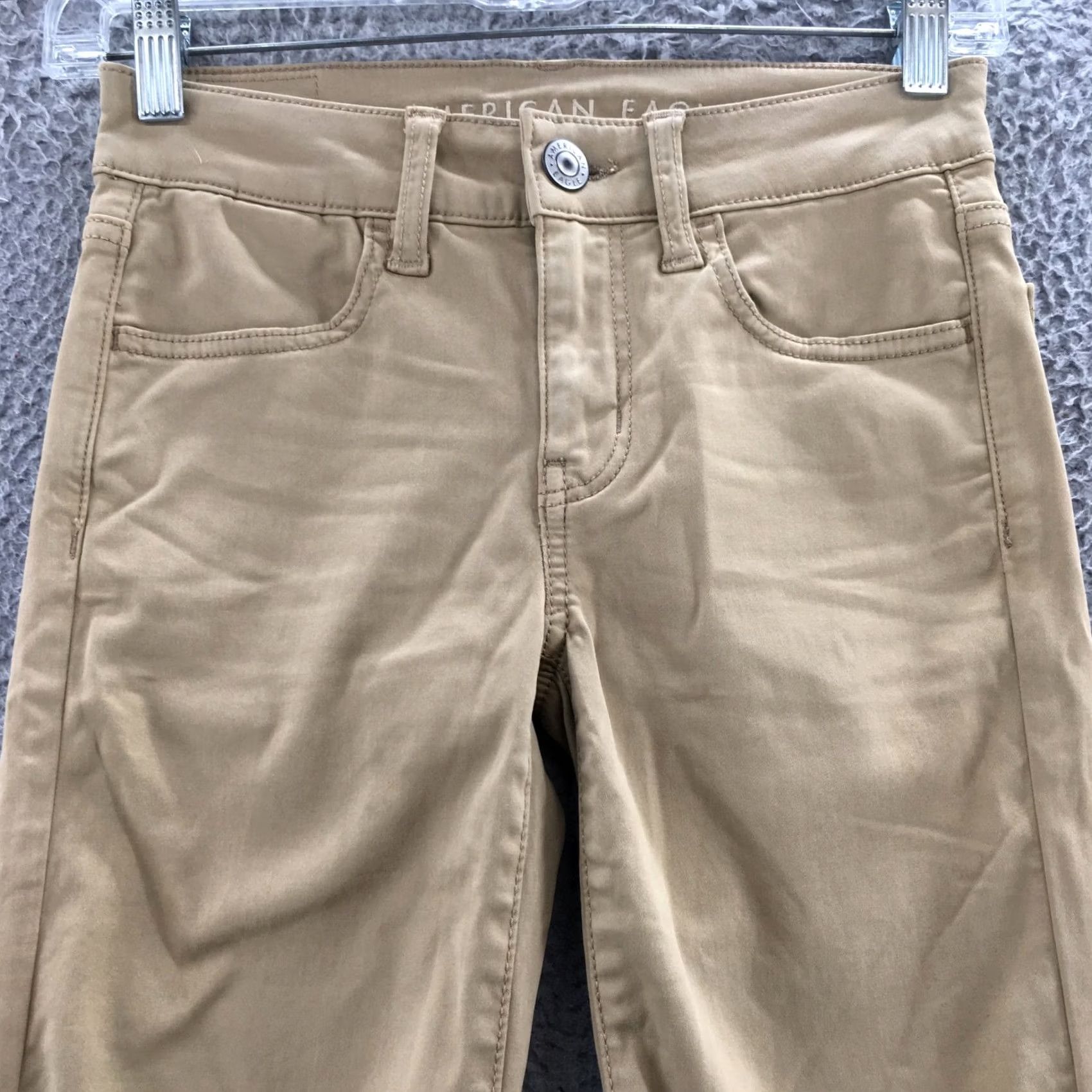 American Eagle Outfitters American Eagle Jegging Pants Womens 00 Short Beige Cotton Blend Jeans Skinny Bottoms Mens? No Size 32" / US 10 / IT 46 - 2 Thumbnail