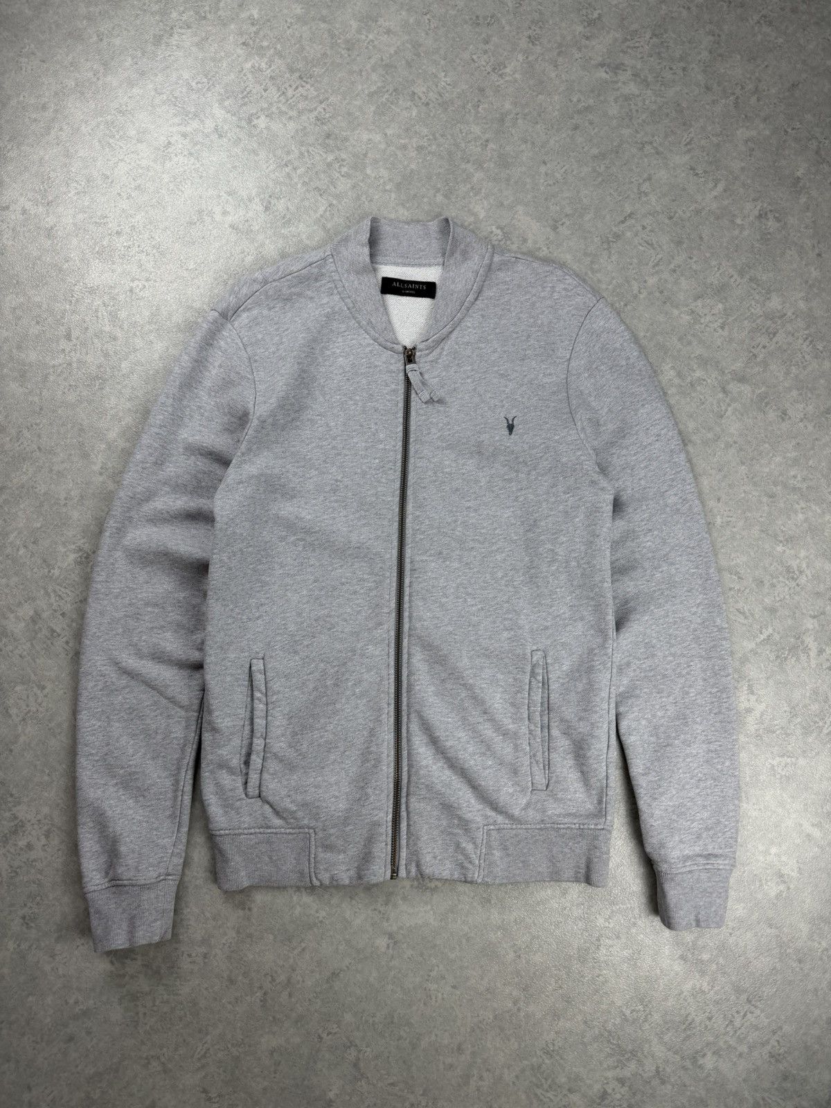 Allsaints AllSaints Raven Bomber Sweatshirt Grey Zip Men XS Size US XS / EU 42 / 0 - 1 Thumbnail