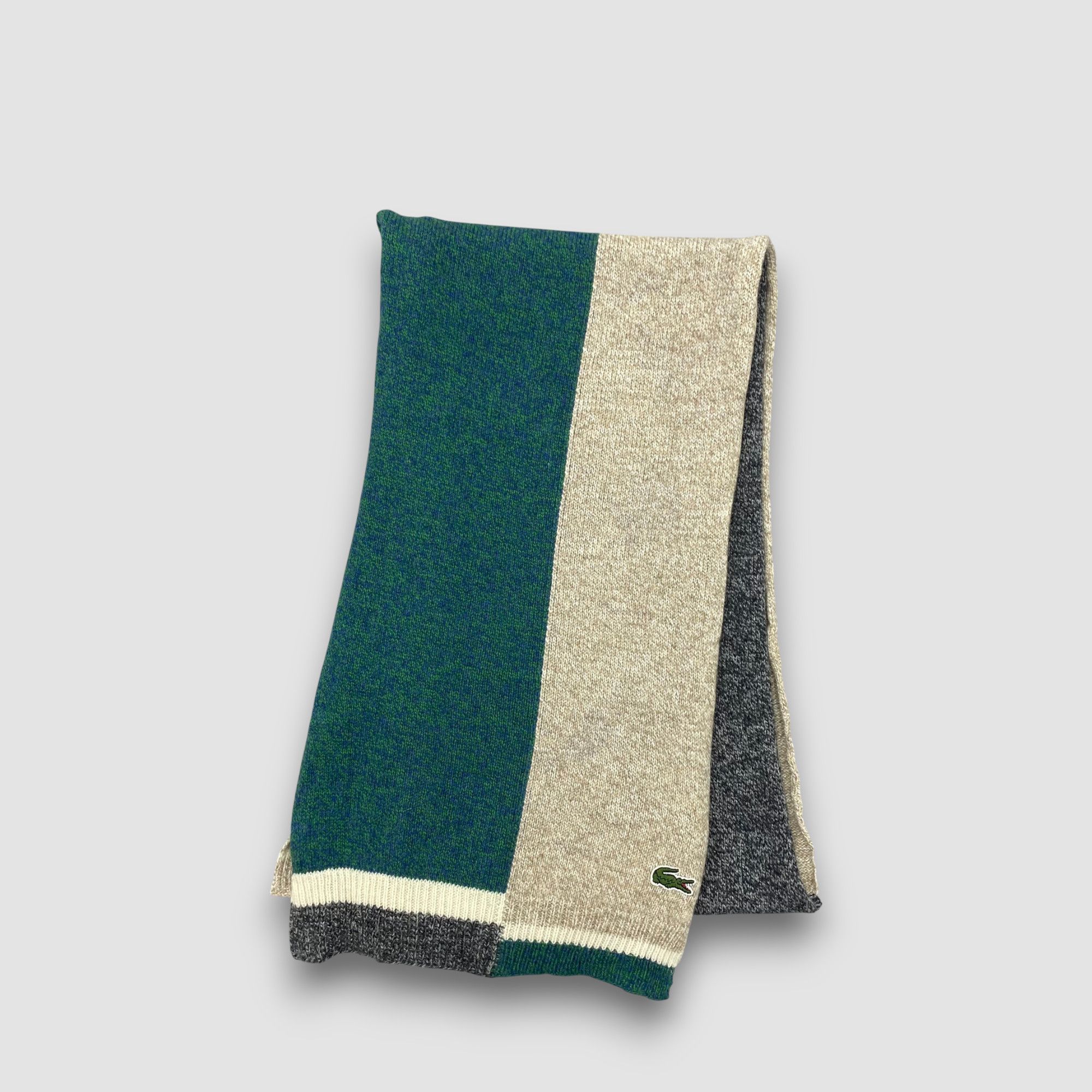 Lacoste Vintage Lacoste Scarf Muffler Wool Ribbed Knit Scarves Size ONE SIZE - 3 Thumbnail