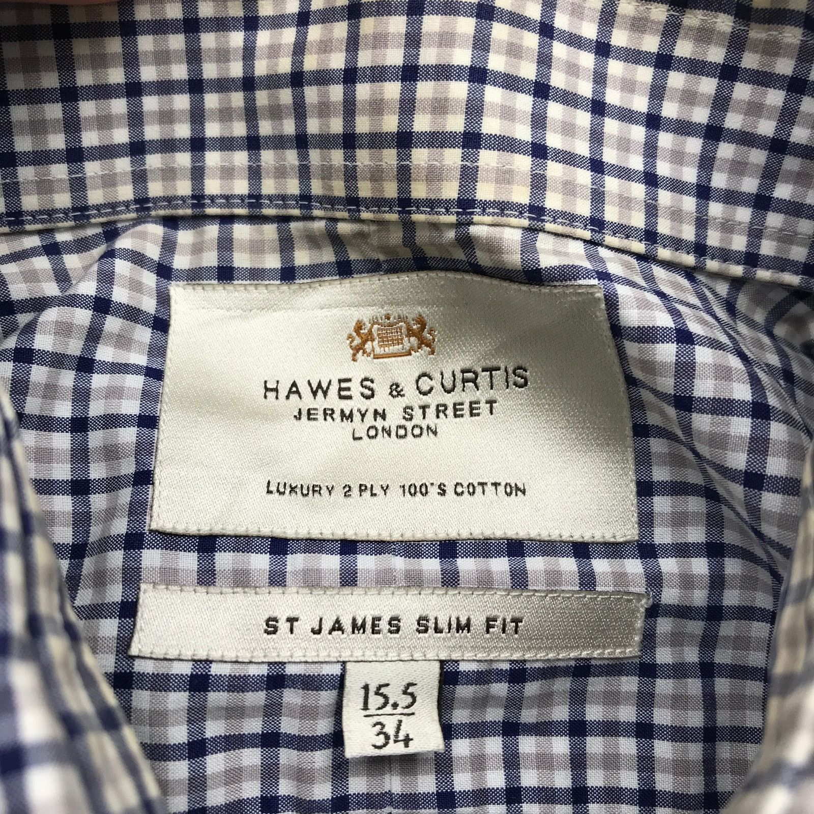 Hawes & Curtis Hawes & Curtis St James Slim Fit Gingham Button Shirt Men M Size US M / EU 48-50 / 2 - 4 Thumbnail
