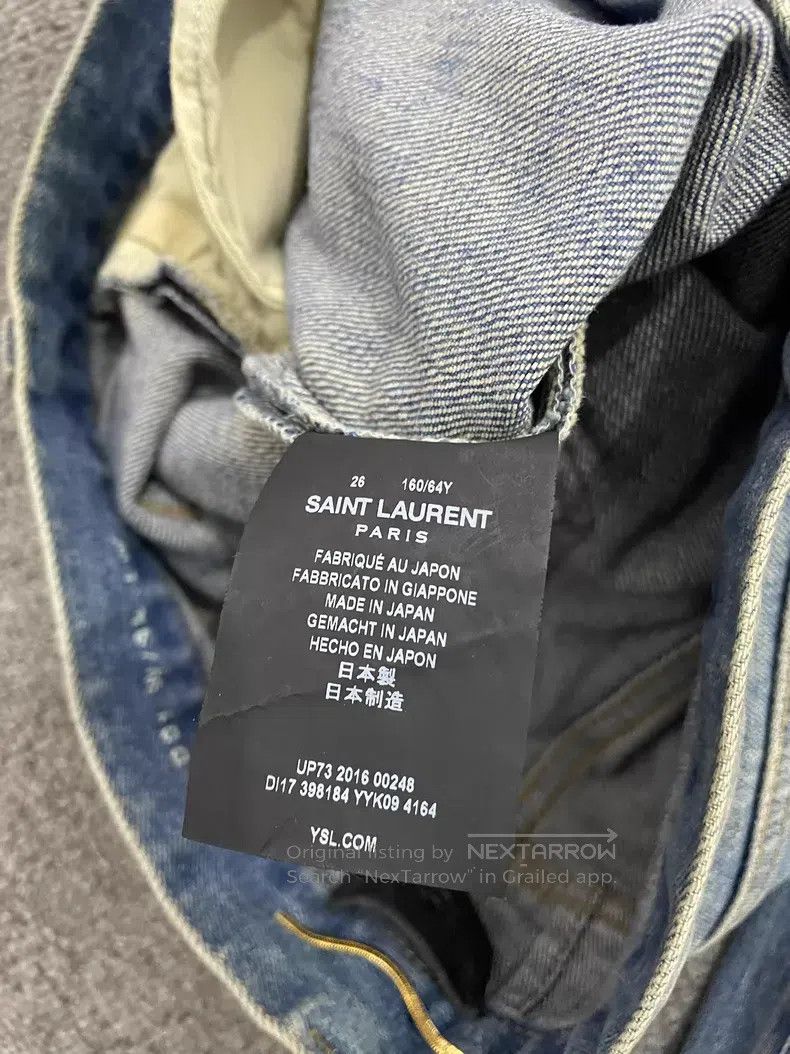 Saint Laurent Paris Saint Laurent Paris Blue Washed Cut and Worn Denim Jeans i Size US 26 / EU 42 - 7 Thumbnail