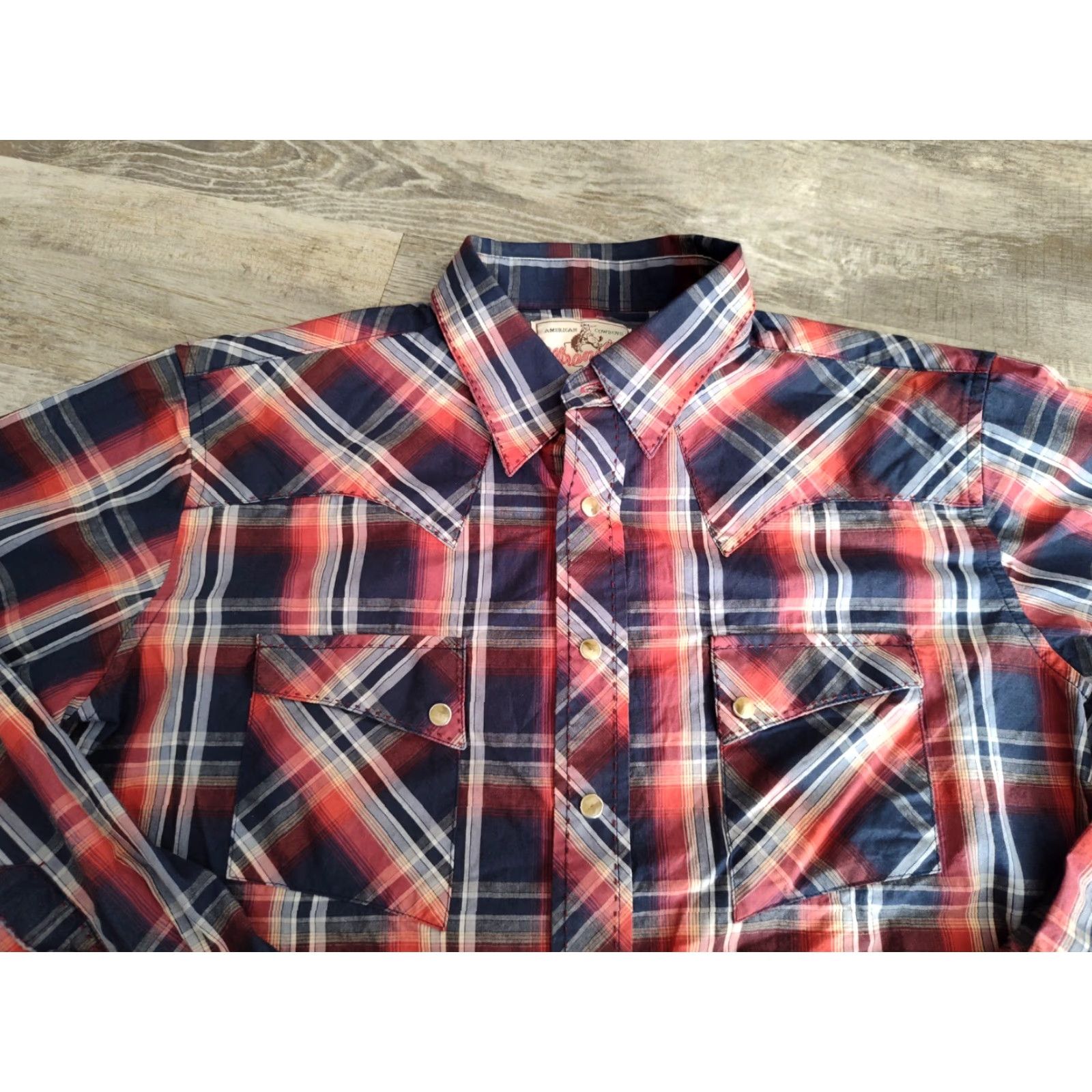 Wrangler Wrangler Plaid Long Sleeve Shirt for Men, Size L, Multicolor Retro Western Snap Closure Size US L / EU 52-54 / 3 - 5 Thumbnail