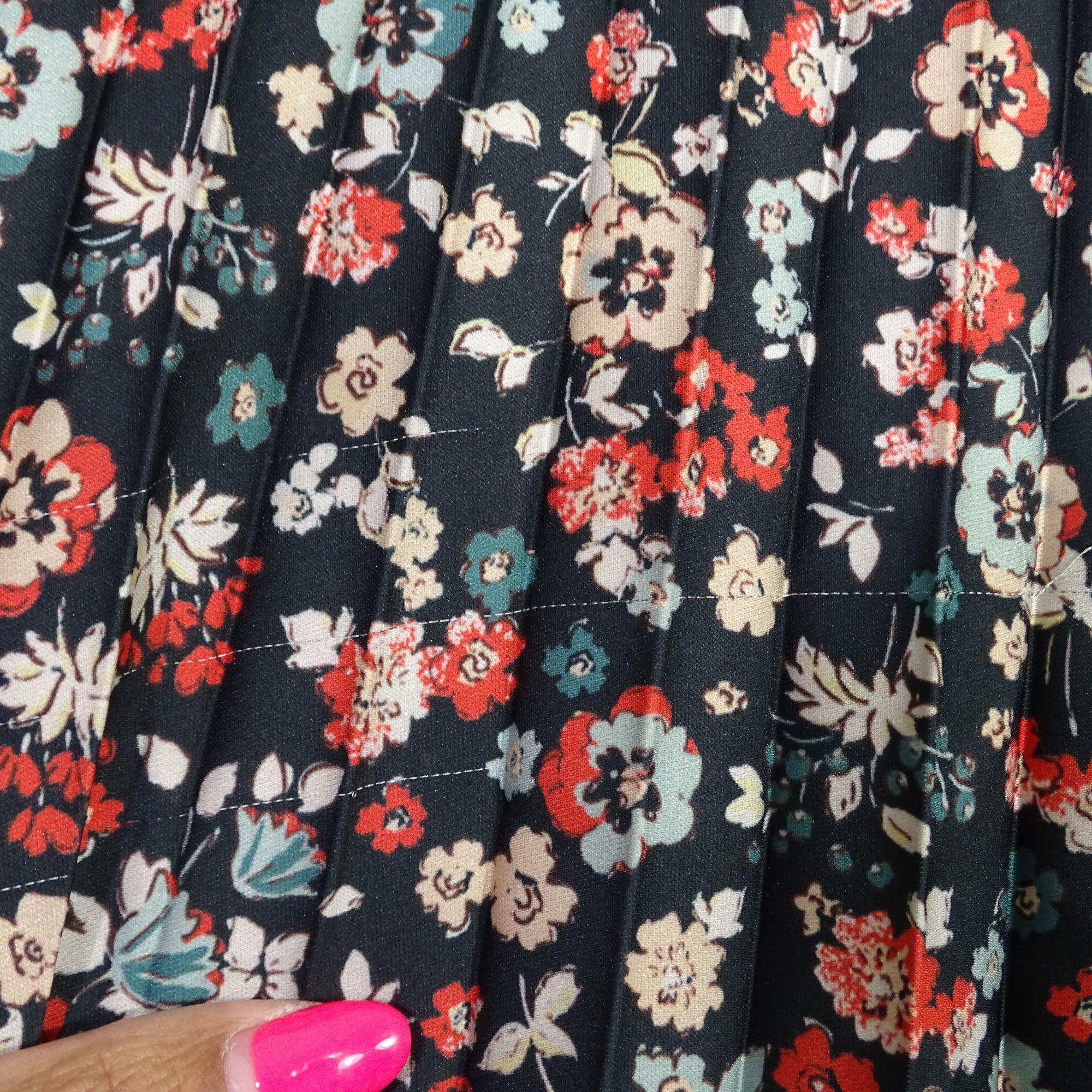 Vintage Vtg Carlucci Floral Pleated Skirt Women Size EUR 38 US 6 Size 28" / US 6 / IT 42 - 10 Thumbnail