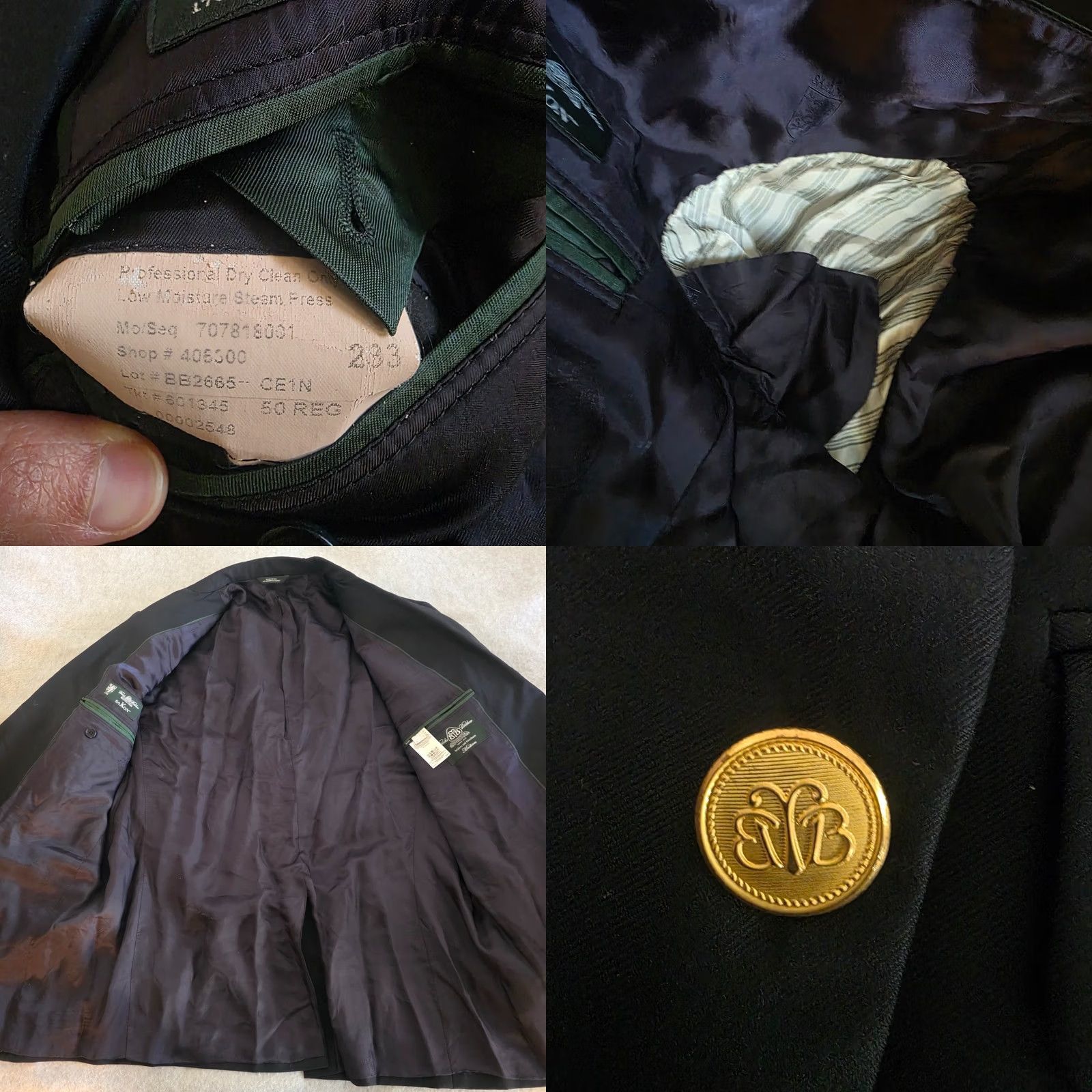 Brooks Brothers VINTAGE Brooks Brothers Blazer Madison Saxxon Country Club Wool Sport Coat Black 50R Men Size 50R - 10 Thumbnail