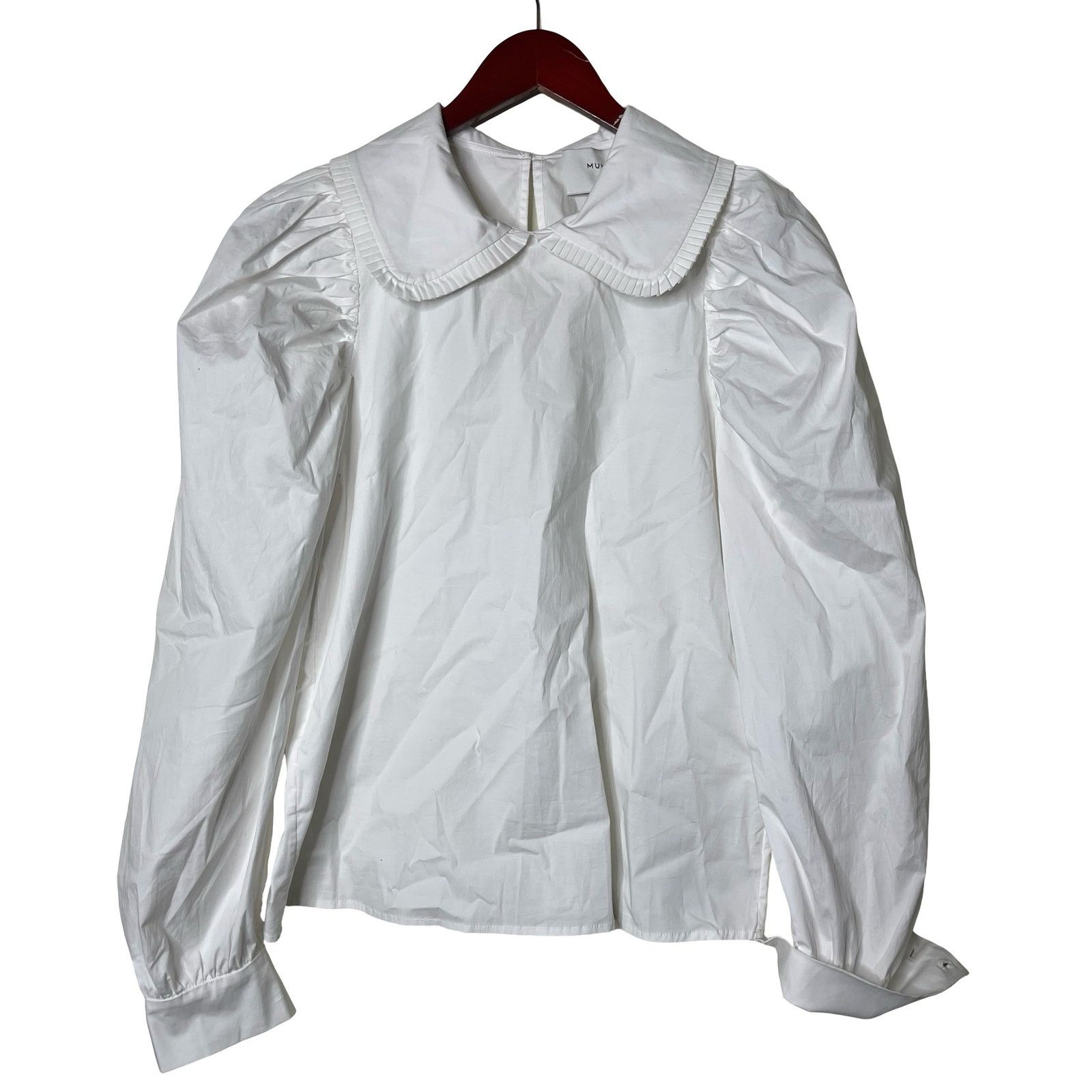 Munthe white cotton Peter Pan collar button down blouse