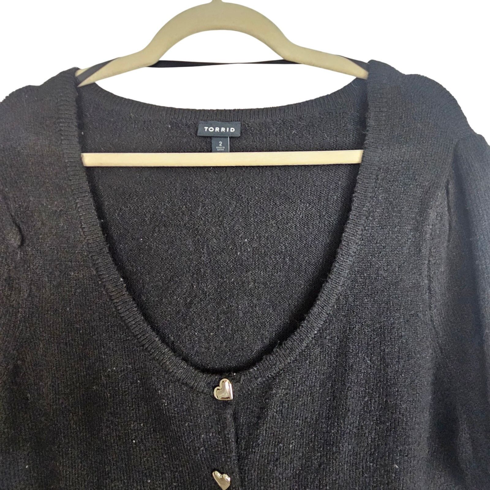 Corridor Torrid Womens Cropped Cardigan Sweater Plus Size 2X Heart Size XXL / US 16-18 / IT 52-54 - 3 Thumbnail