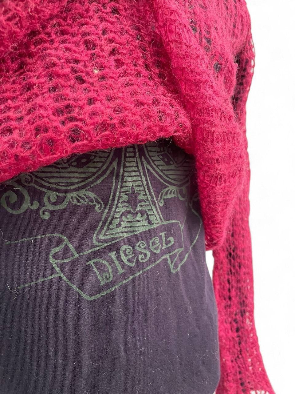 Diesel Diesel pink mohair open knit sweater layering y2k Size M / US 6-8 / IT 42-44 - 6 Thumbnail