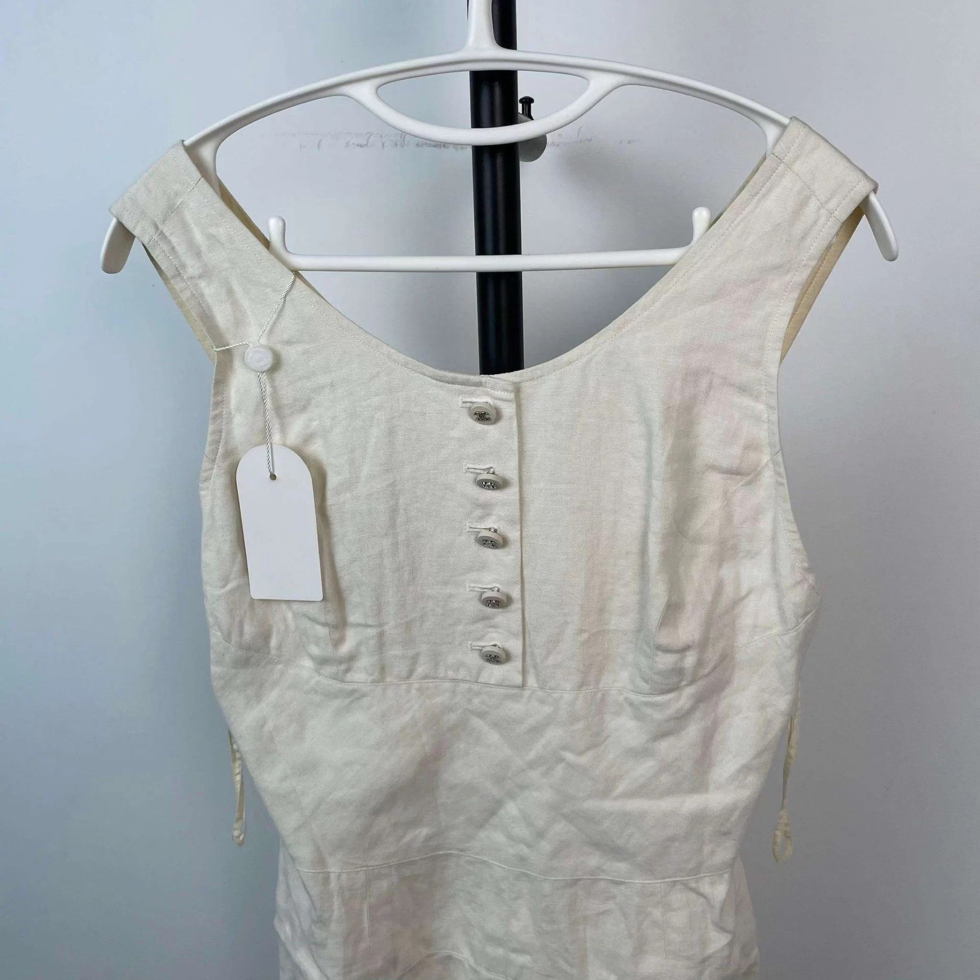 Chanel Chanel White Linen-Cotton Maxi Dress 38 Size S / US 4 / IT 40 - 3 Thumbnail