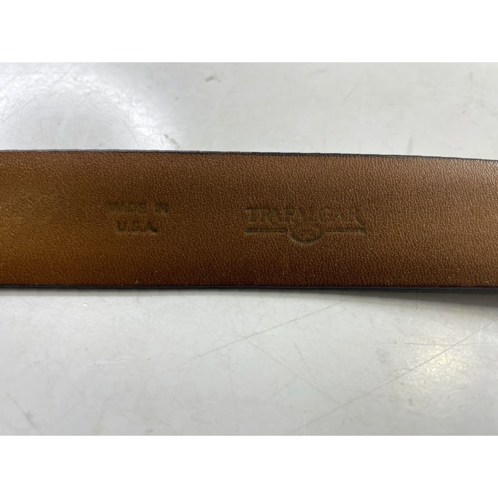 Vintage Trafalgar Belt Dress Belt Leather Braun Brass Buckle 40/100 Classic Men's Regular Brown Size 40 - 3 Thumbnail