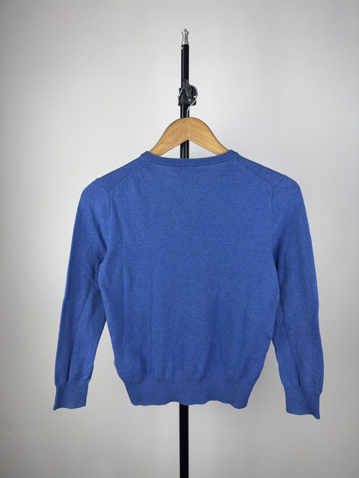 Designer × Polo Ralph Lauren × Vintage Polo Ralph Lauren Blue V-Neck Sweater 100% Cotton S size Size S / US 4 / IT 40 - 7 Thumbnail