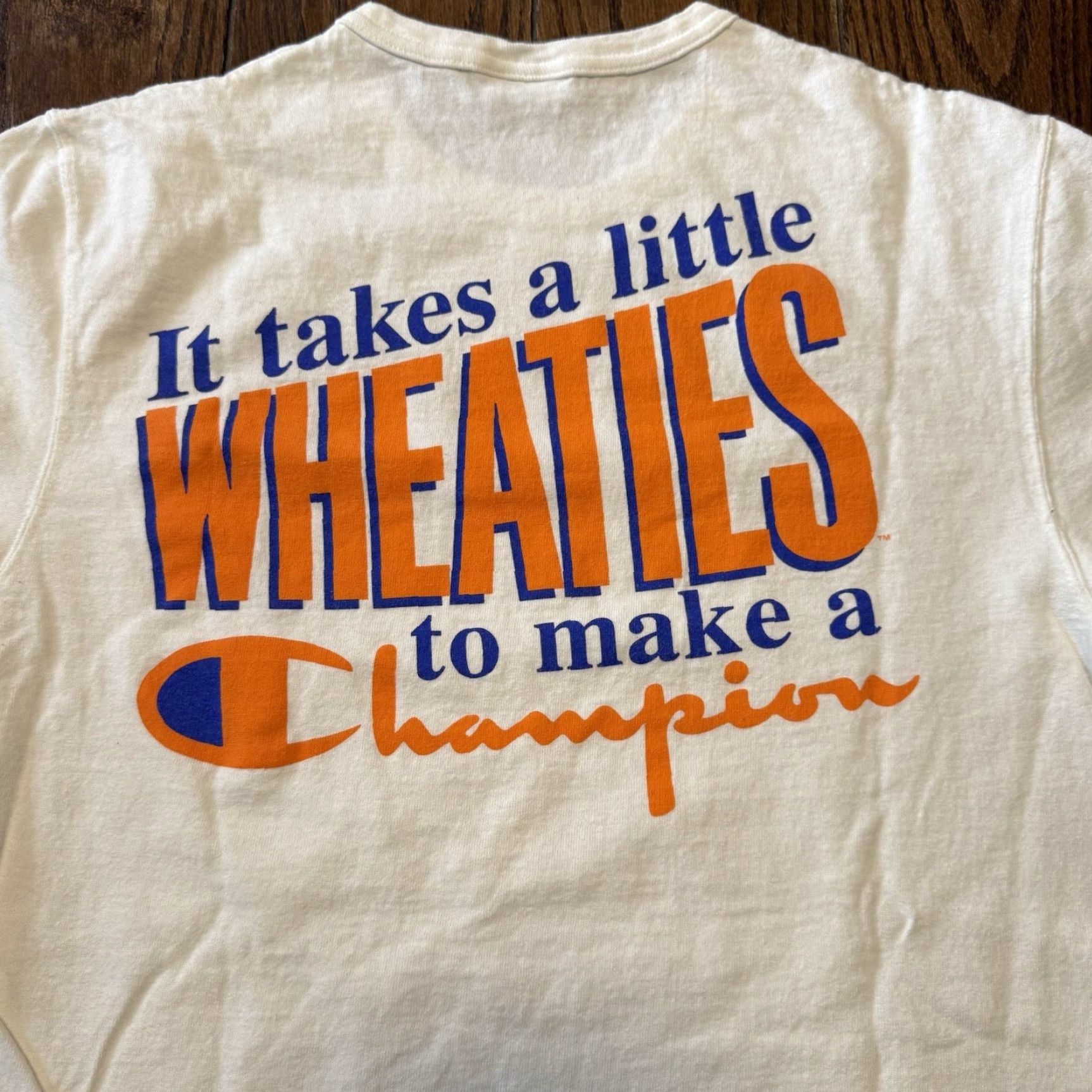 Champion Wheaties Breakfast of Champions Vintage Style Retro Graphic T Shirt Cereal Small Men Short Sleeve Crew Neck White Cotton Knit T-Shirt Size US L / EU 52-54 / 3 - 6 Thumbnail