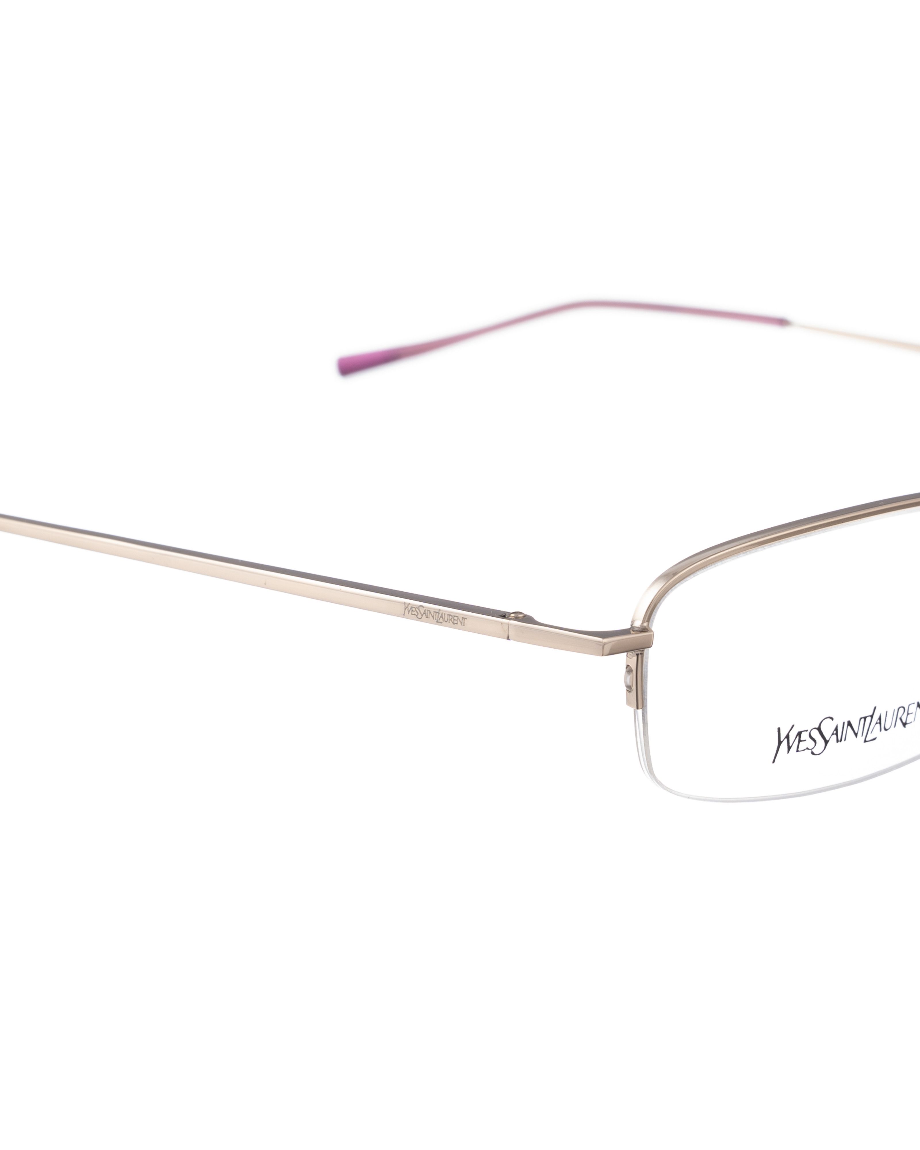 Yves Saint Laurent Yves Saint Laurent 00s Half Rim Glasses with Purple Temples Size ONE SIZE - 3 Thumbnail