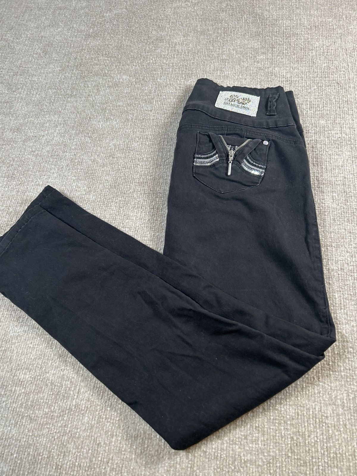 Other Silver Diva Black Jeans –W Size 13 – Rhinestone & Zipper1090 Size 33" - 2 Thumbnail