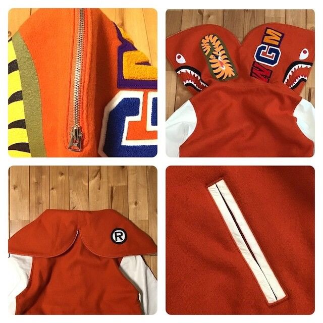 Bape × Nigo BAPE sleeve leather shark hoodie varsity jacket APE NIGO Size US M / EU 48-50 / 2 - 7 Thumbnail