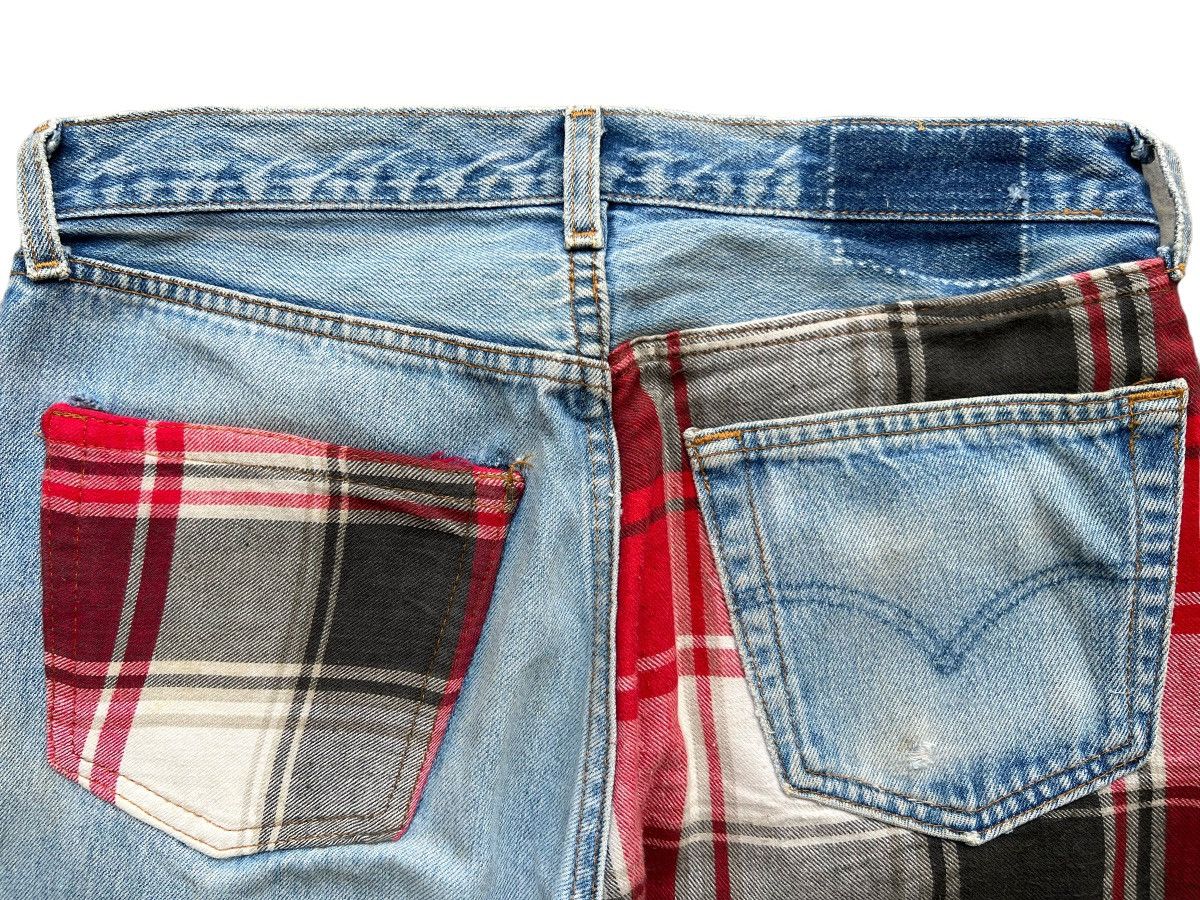 Seditionaries 🔥Japanese Brand Patchwork Ripped Checkered Plaid Denim Jeans Size US 31 - 6 Thumbnail