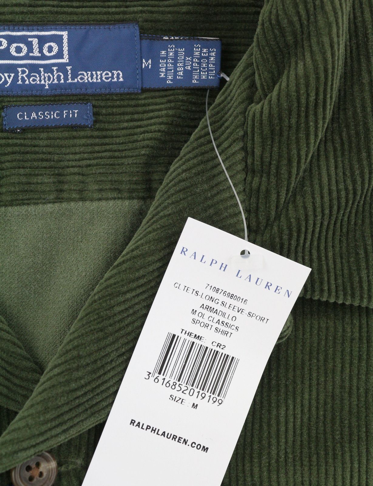 Ralph Lauren M Green Corduroy Fit Patch Pockets Logo Shirt 86988 Size US M / EU 48-50 / 2 - 4 Thumbnail