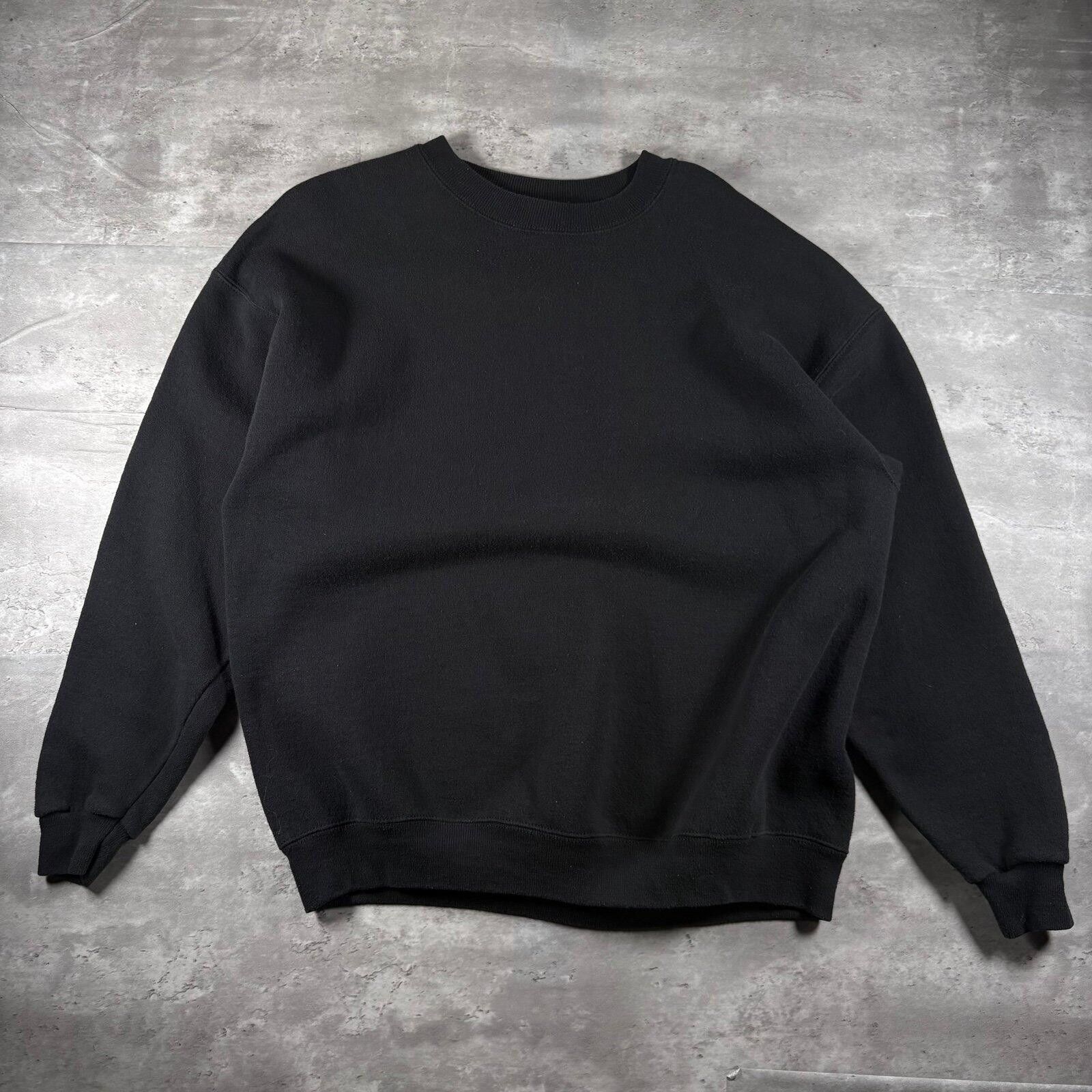 Tultex Vintage 80s black essential blank sweatshirt Size US XL / EU 56 / 4 - 1 Thumbnail