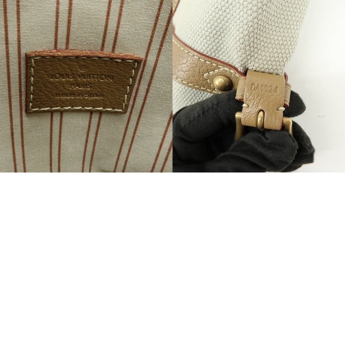 Louis Vuitton Louis Vuitton Antigua Poaplum GM Canvas & Leather Tote White Size ONE SIZE - 8 Thumbnail