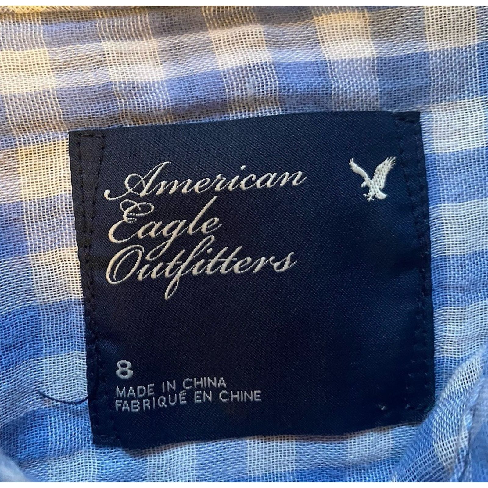 American Eagle Outfitters American Eagle Pearl Snap Shirt Women’s Sz 8 Checkered Plaid Size S / US 4 / IT 40 - 2 Thumbnail