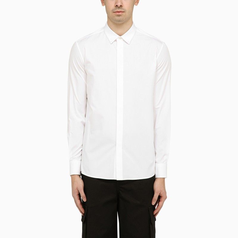 image of Valentino Classic White Poplin Shirt, Men's (Size Large)