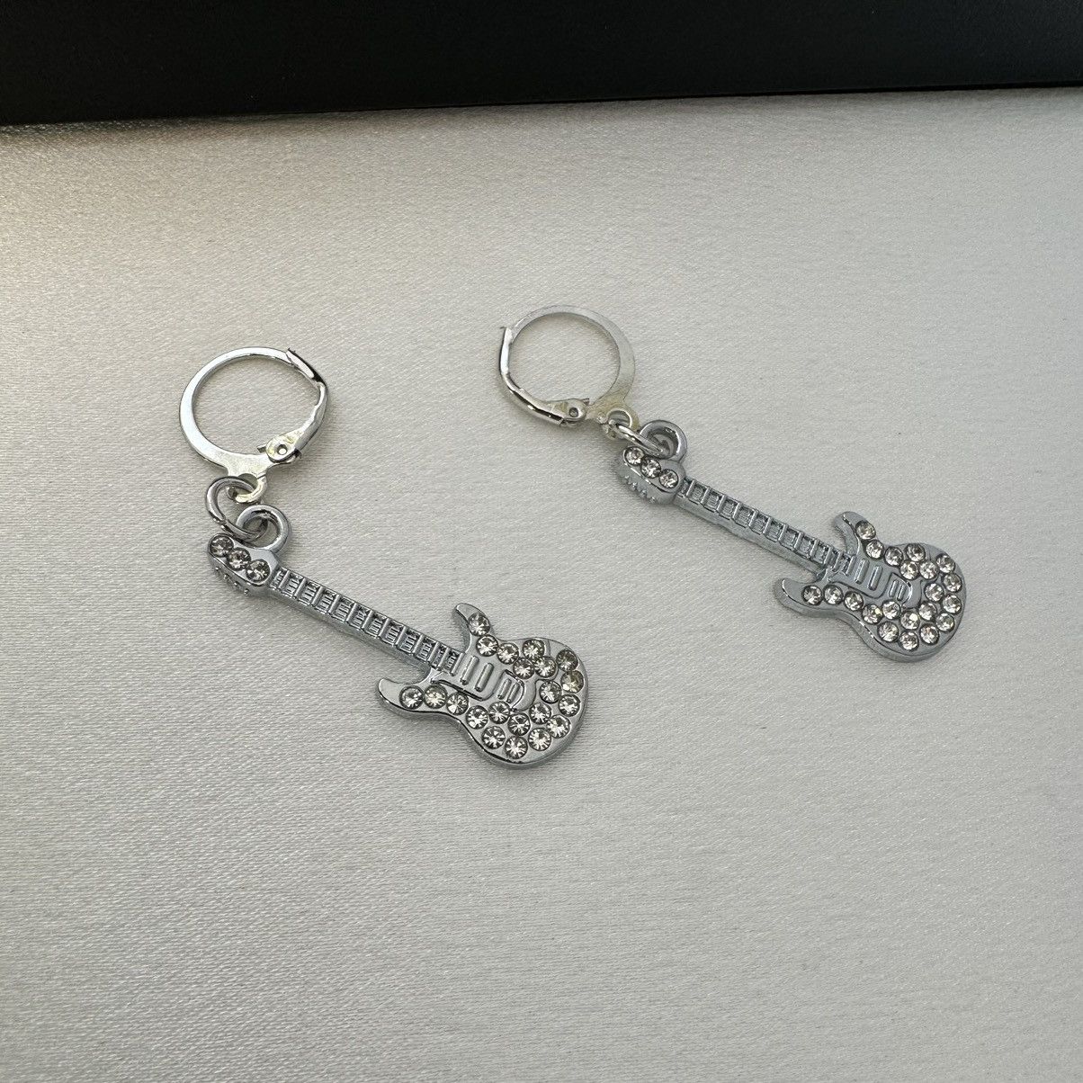 Other CZ Guitar Dangle Drop Earrings for Women Men Size ONE SIZE - 2 Thumbnail