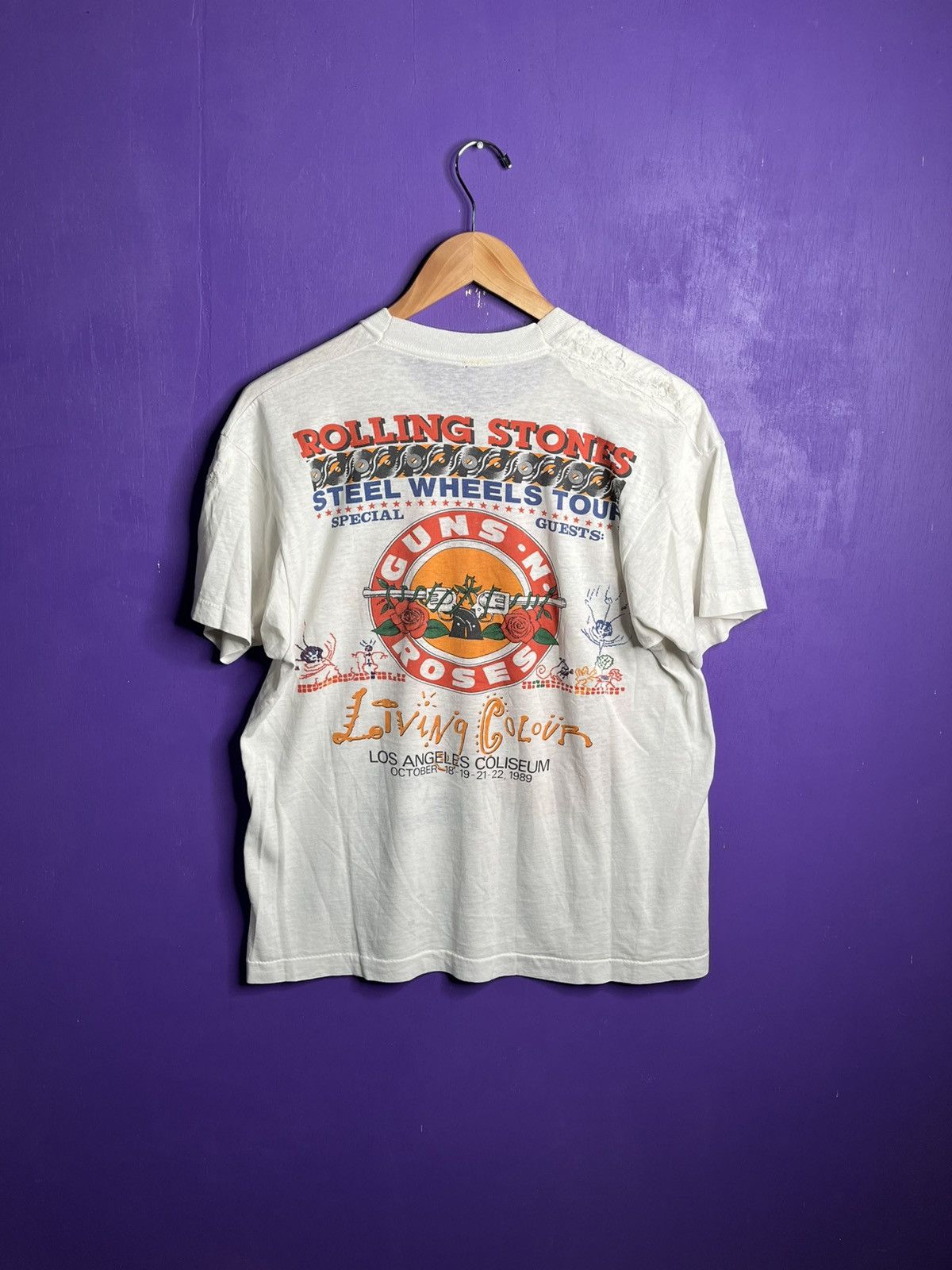 Band Tees × Vintage Vintage 1989 Rolling stones/Guns n roses LA tour tee Size US M / EU 48-50 / 2 - 2 Thumbnail