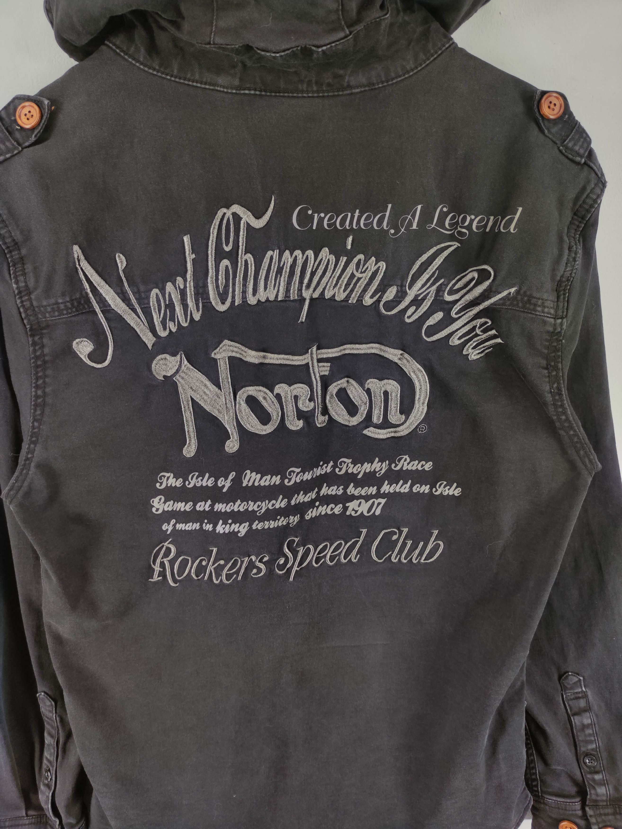 Norton Vintage Norton Embroidered Logo Hooded Jacket Size US XL / EU 56 / 4 - 11 Thumbnail