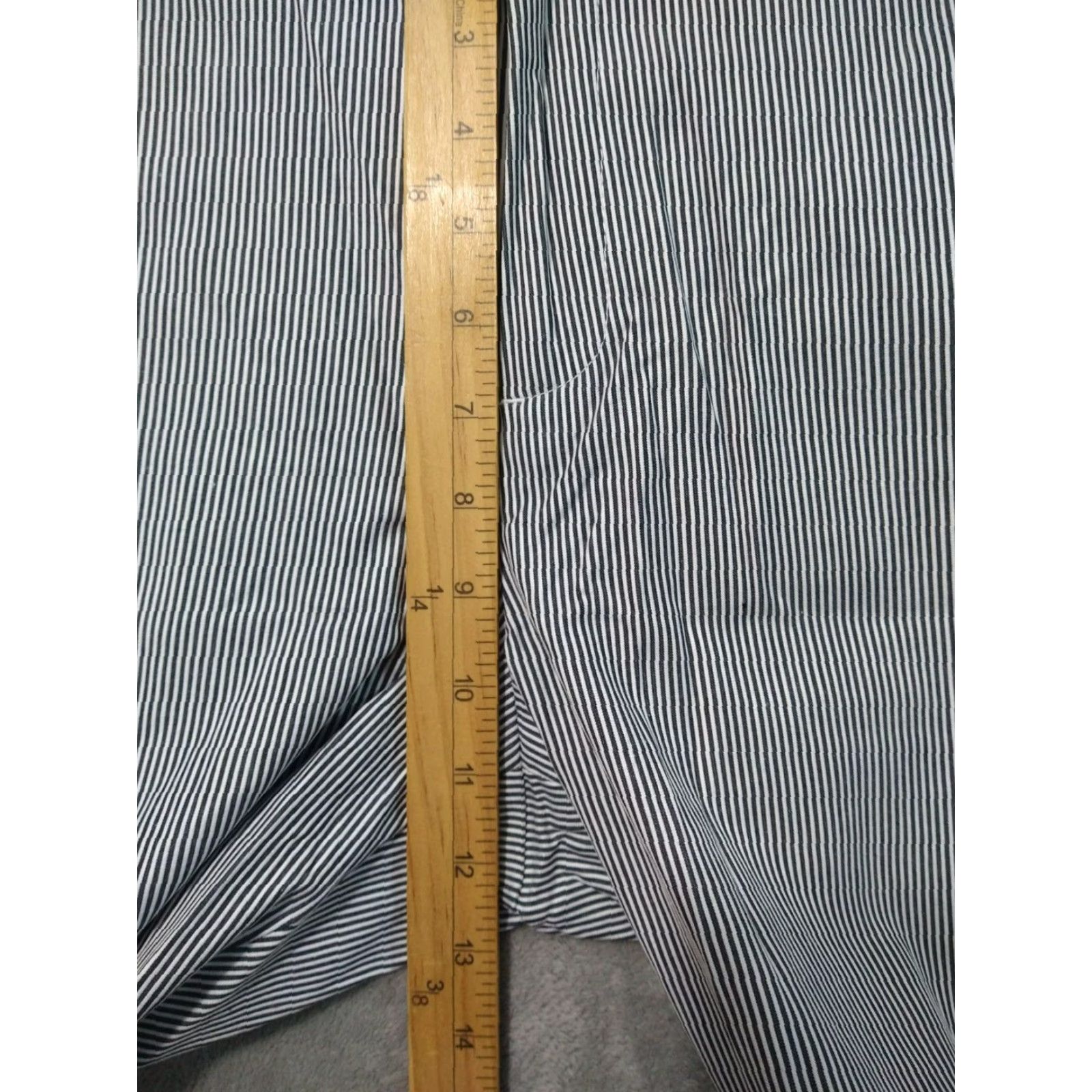 Chaps Chaps Pants Womens 12 Petite Black White Striped Straight Leg Trouser Cotton Size 34" / US 12 / IT 48 - 4 Thumbnail