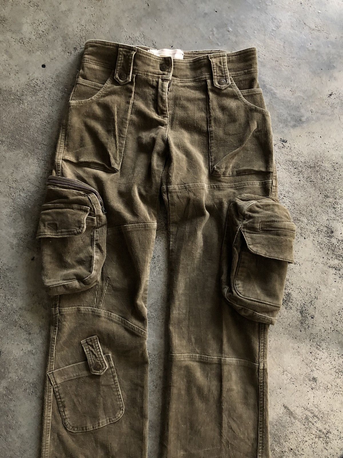 If Six Was Nine JAPANESE ABERCROMBIE & FITCH CORDU CARGO PANTS FLARED Size US 30 / EU 46 - 2 Thumbnail