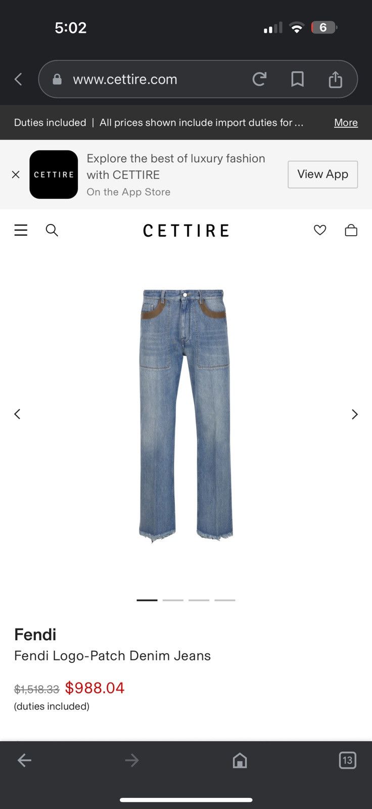 Fendi Fendi Blue Jeans Leather Size 30/34 $1500 Retail Size US 30 / EU 46 - 20 Thumbnail