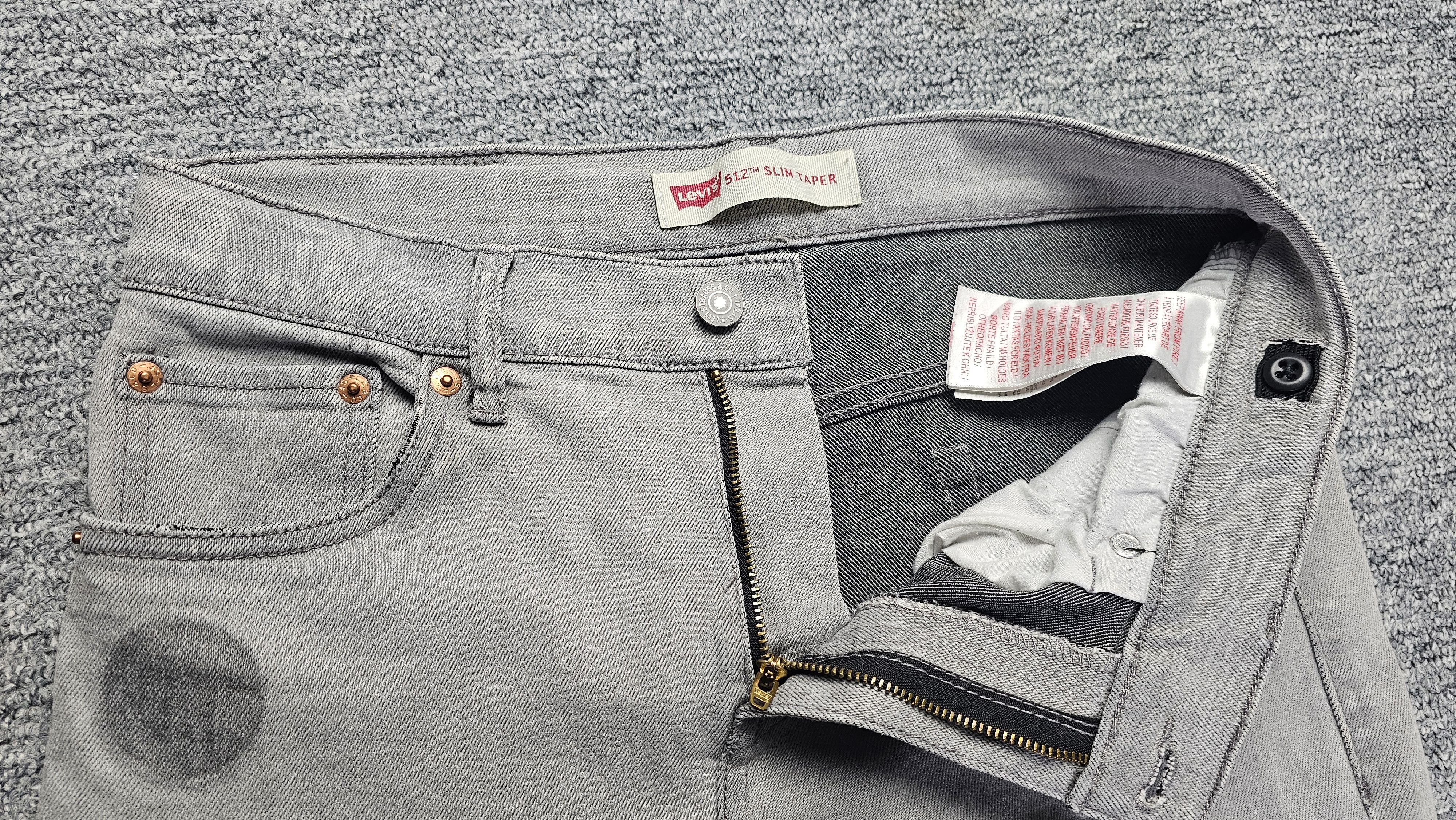Levi's Levis 512 Slim Taper Jeans Women 29 Gray Heart Patch Y2K Size 29" - 9 Thumbnail