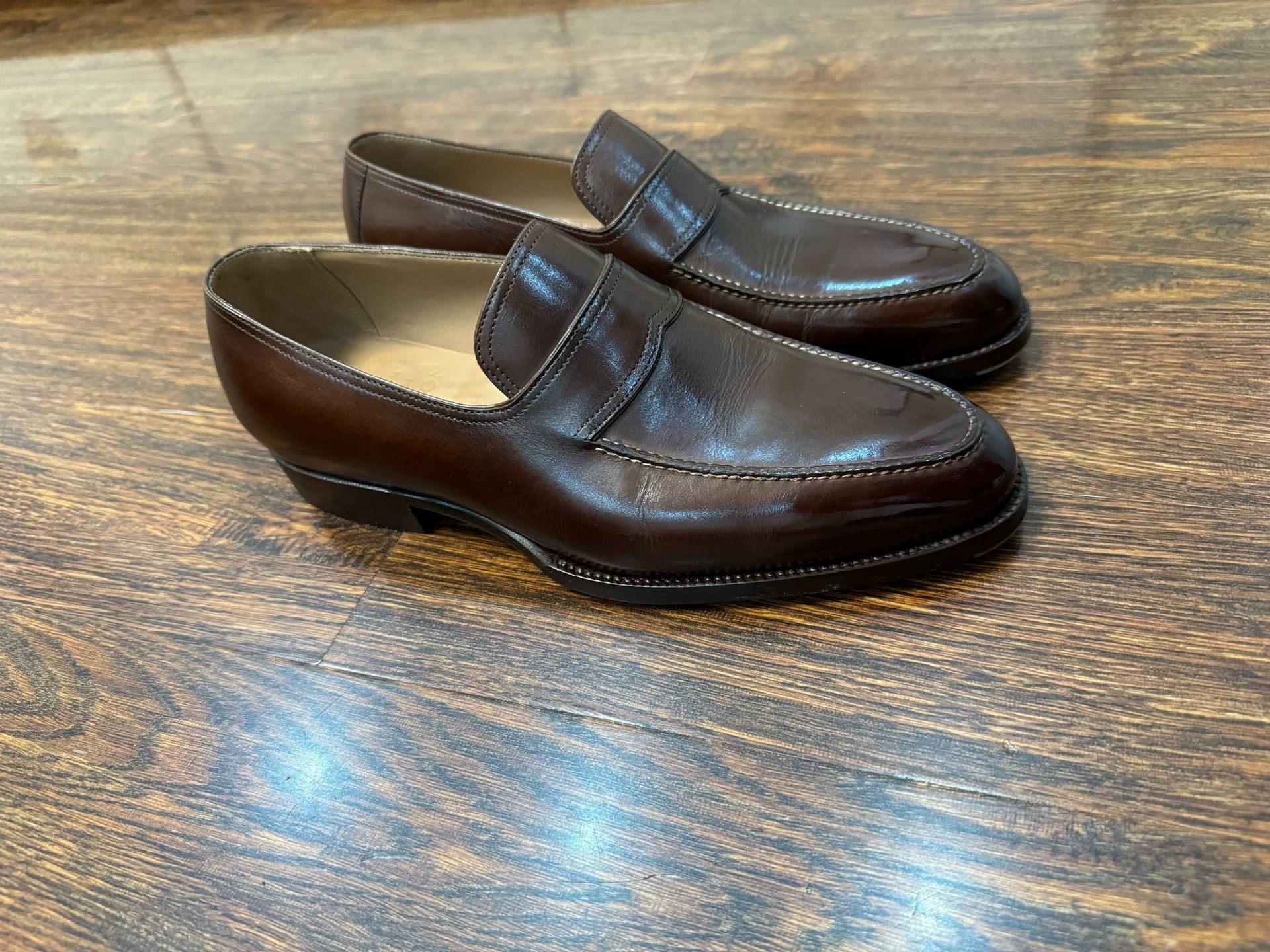 Other SaintCrispin's Men's Mid Brown U-tip Loafer UK6F Worn Once Size US 6.5 / EU 39-40 - 5 Thumbnail