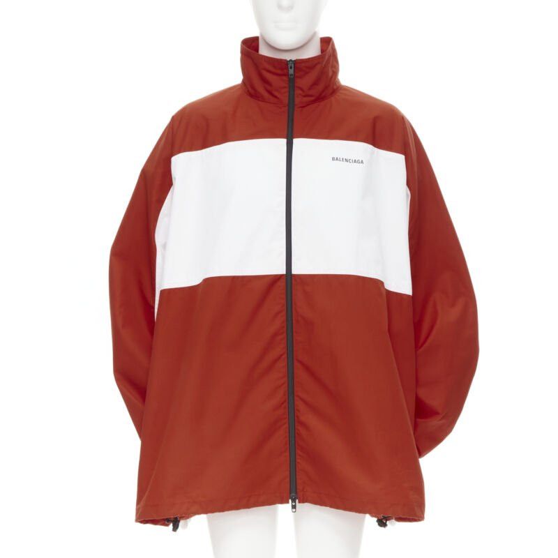 Balenciaga BALENCIAGA Y2K red white colorblocked logo poplin track jacket IT48 M Size US M / EU 48-50 / 2 - 1 Thumbnail