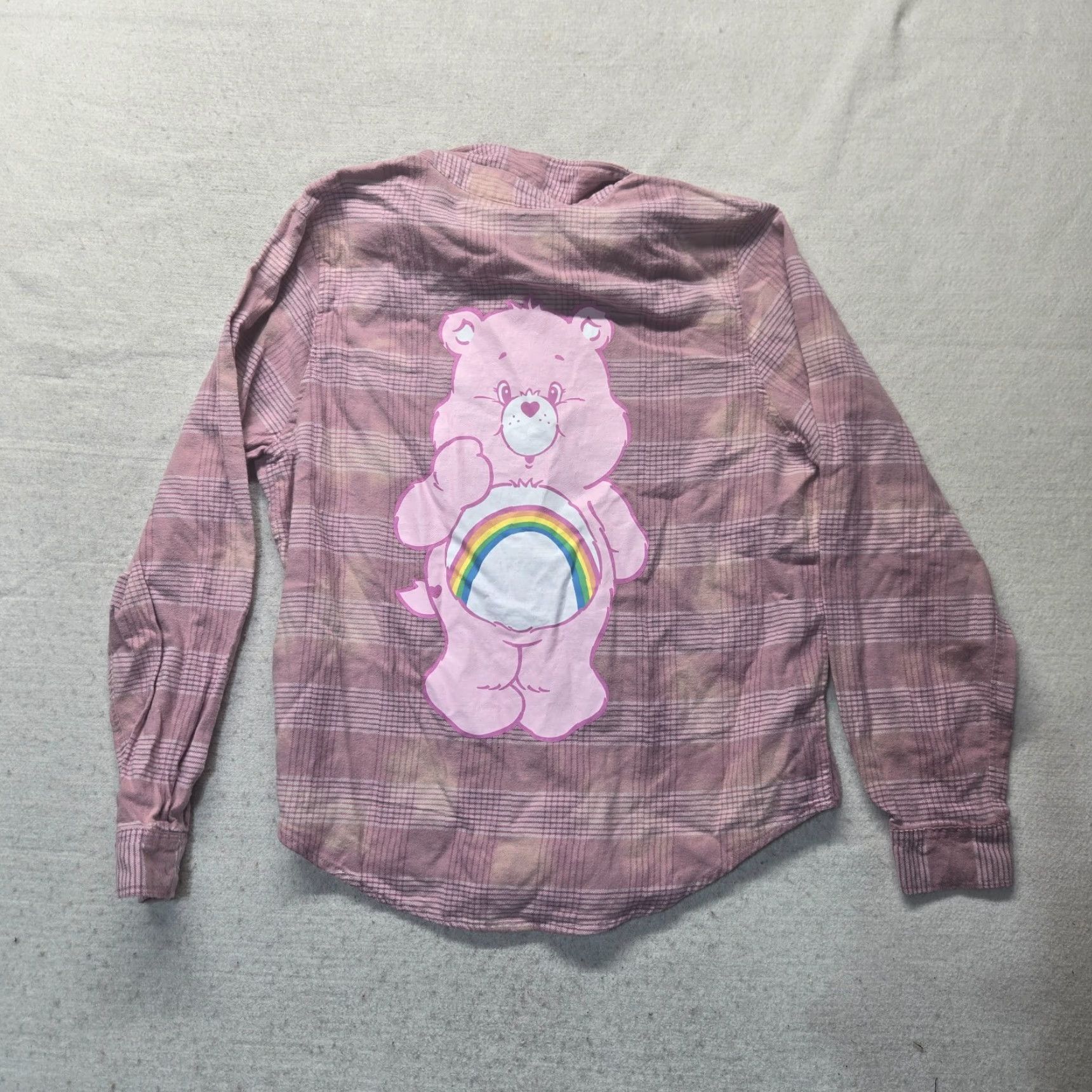 Vintage NEW Care Bears Shirt Pink Plaid Soft Flannel Button Up Long Sleeve M Medium Size M / US 6-8 / IT 42-44 - 8 Thumbnail