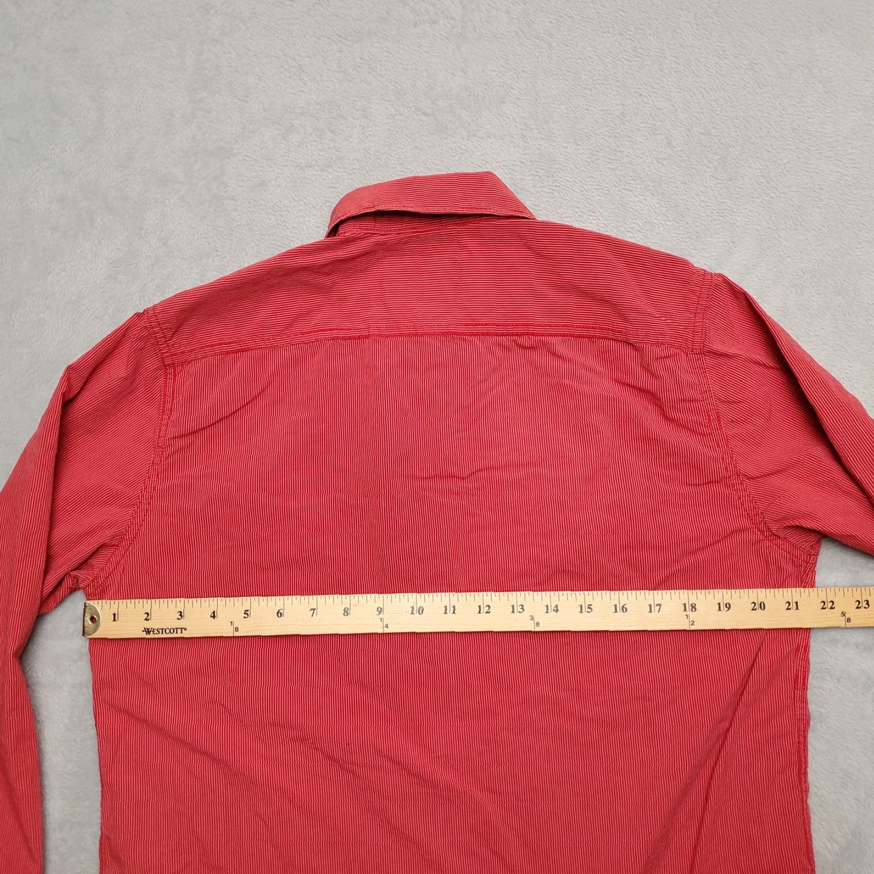 Vintage American Rag Shirt Mens Large Red Striped Long Sleeve Button-Up Cotton Casual Size US L / EU 52-54 / 3 - 5 Thumbnail