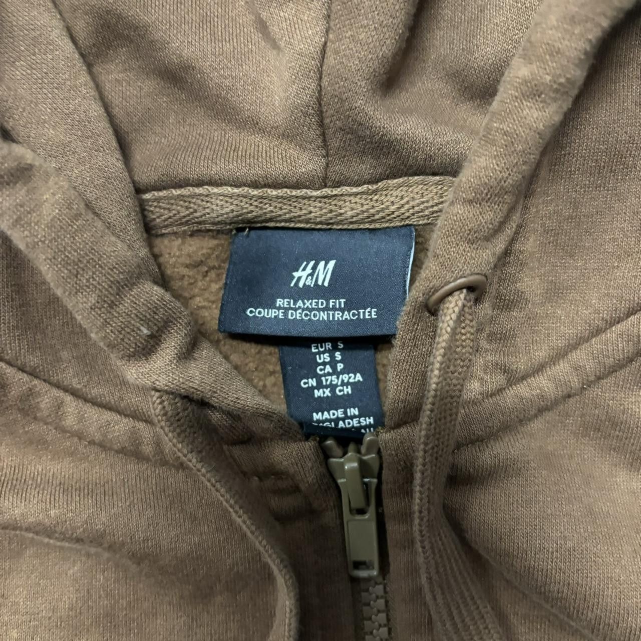 Japanese Brand × Vintage Crazy Vintage Y2K/2000s Brown Blank Essential Zip Up Hoodie! Size US M / EU 48-50 / 2 - 6 Thumbnail