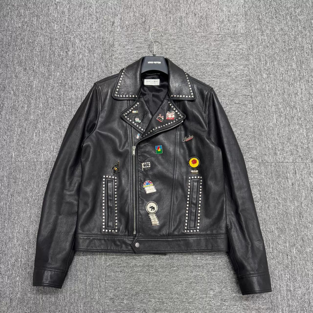 Saint Laurent Paris SLP Logo Rivet Sheepskin Moto Jacket Size US M / EU 48-50 / 2 - 1 Thumbnail