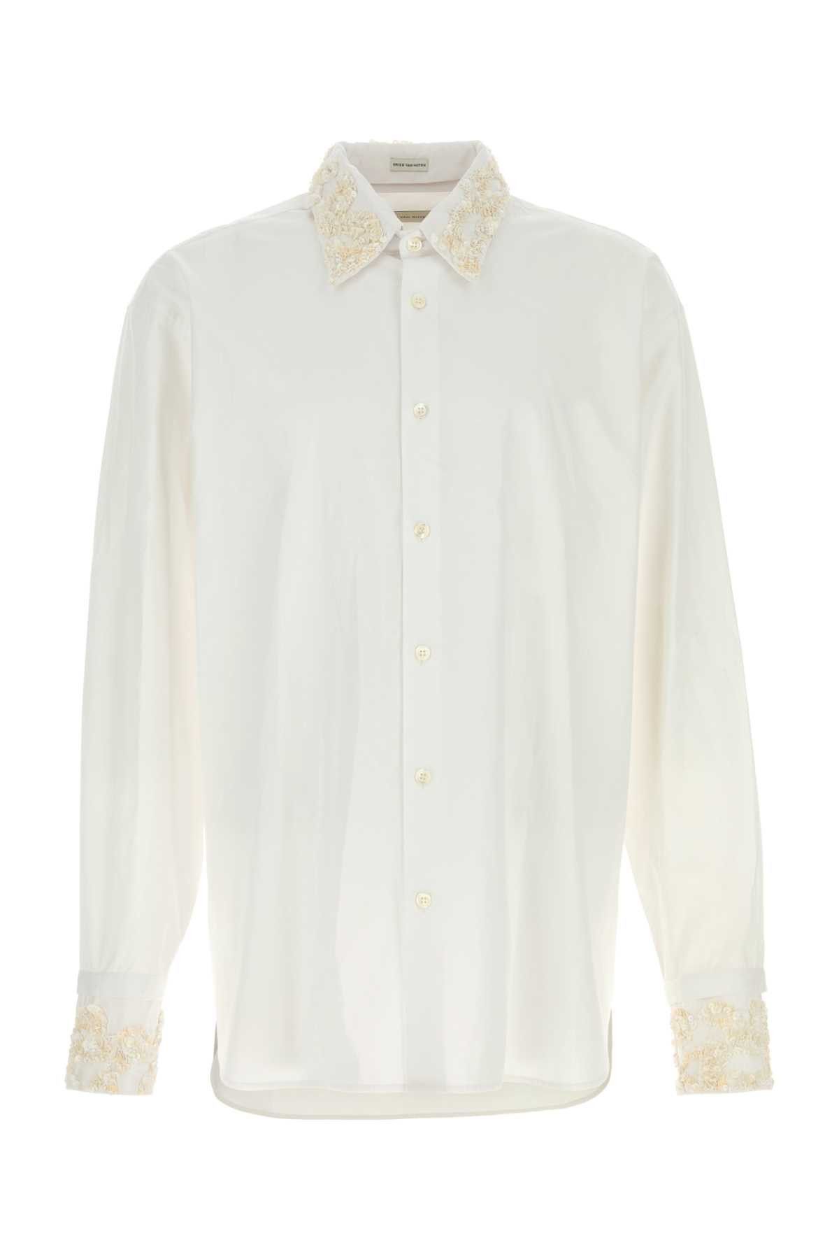 Dries Van Noten White Poplin Shirt Size US L / EU 52-54 / 3 - 1 Thumbnail