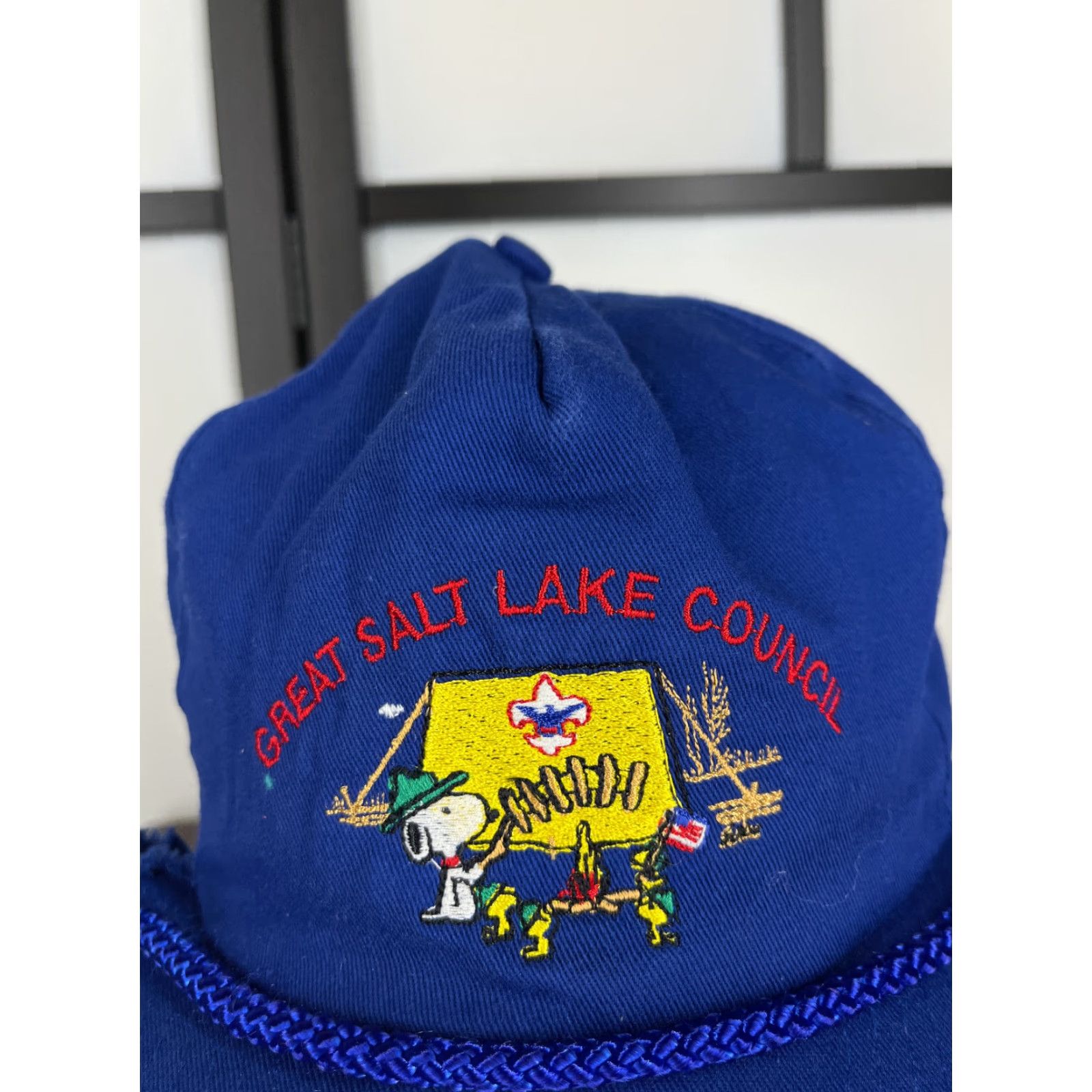 Vintage Great Salt Lake Council Hat Adult Blue Snoopy Camp Steiner BSA Cap Strap Back Size ONE SIZE - 2 Thumbnail