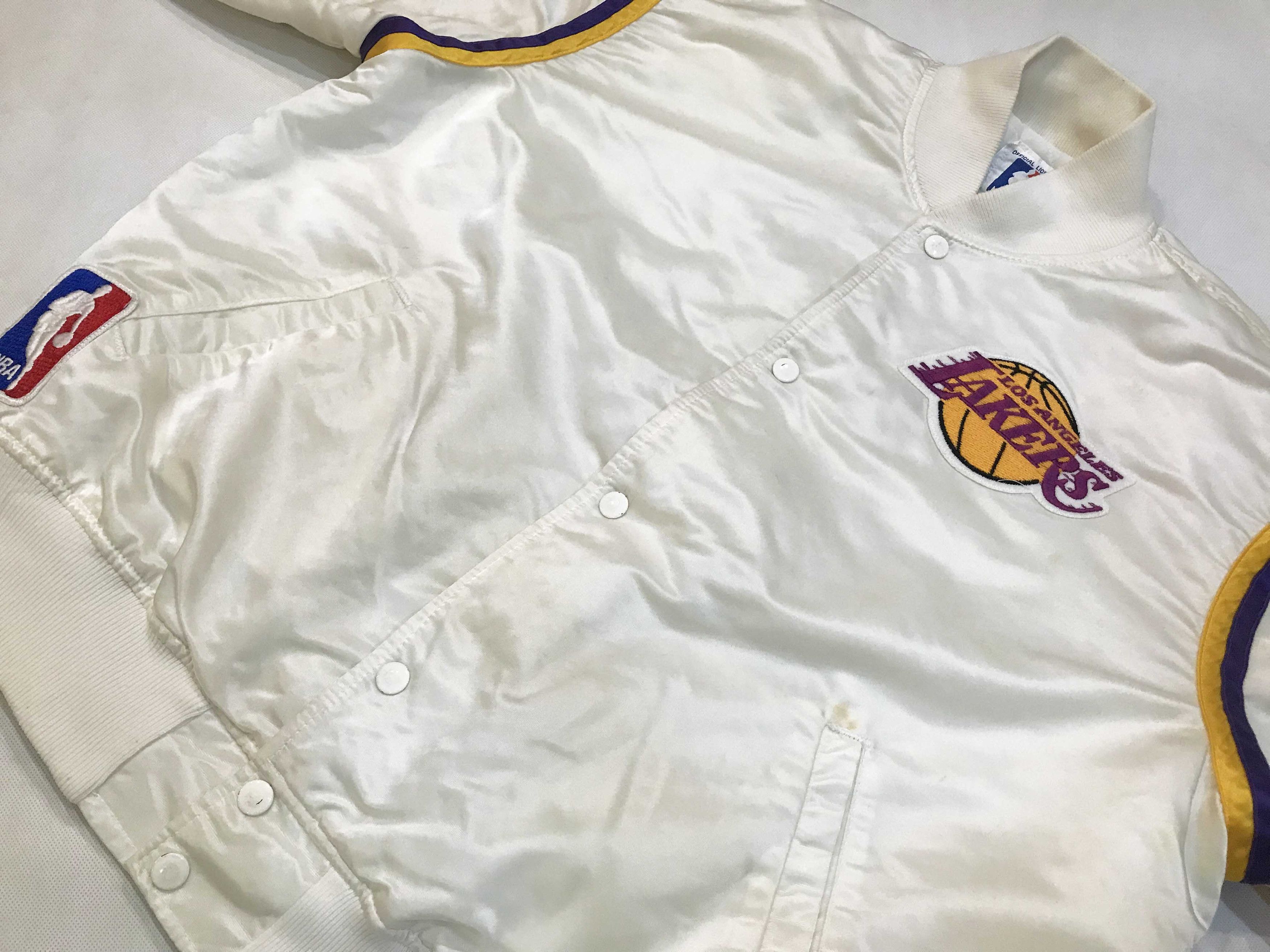 NBA × Starter × Vintage Vintage Starter NBA Los Angeles Lakers Bomber Satin Jacket Size US XL / EU 56 / 4 - 8 Thumbnail