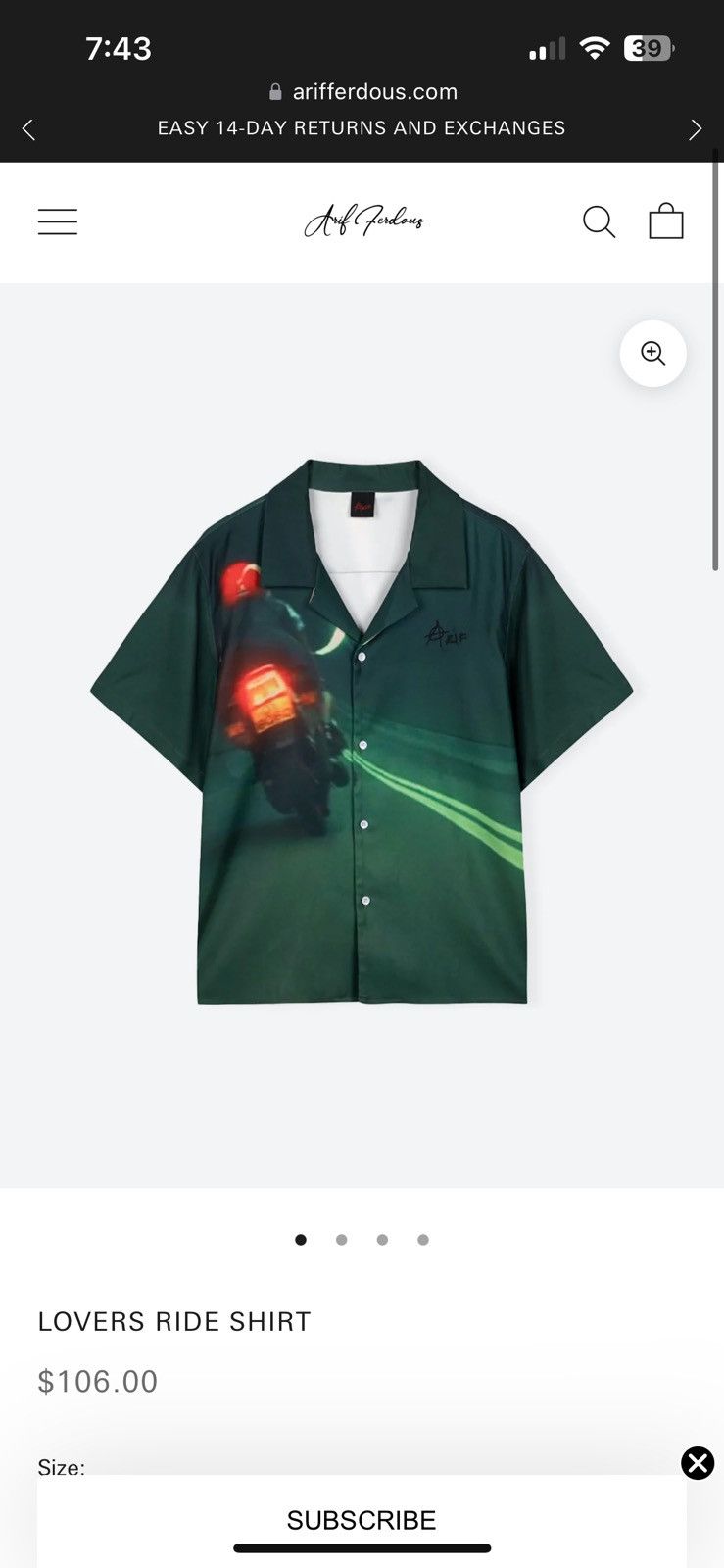 Other arif ferdous lovers ride button up shirt size large Size US L / EU 52-54 / 3 - 8 Thumbnail