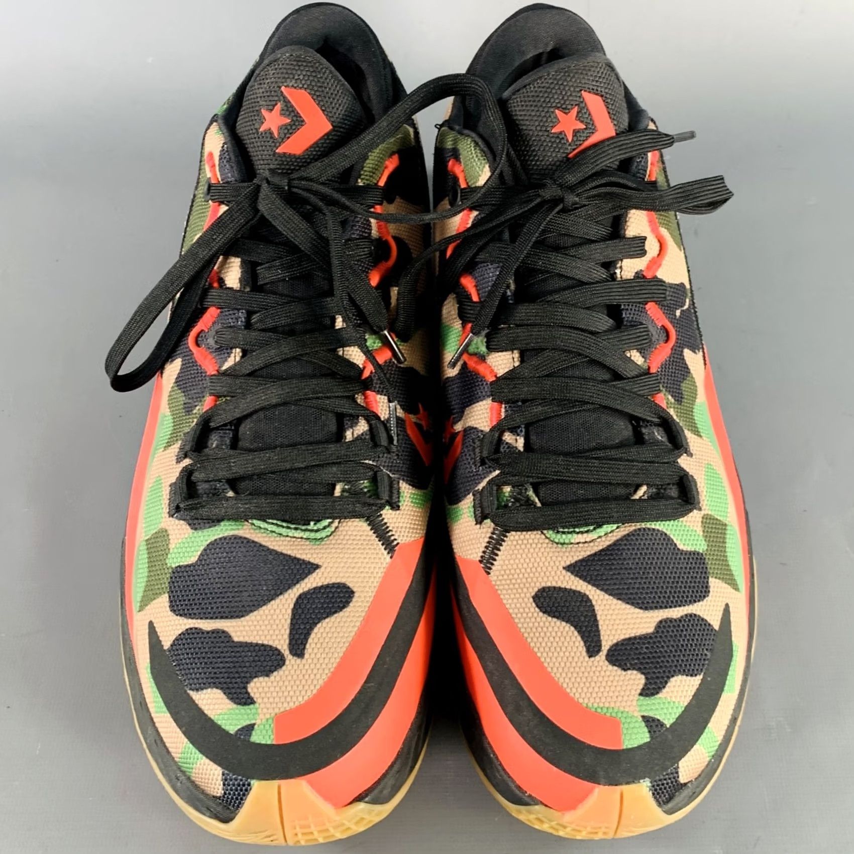 Converse CONVERSE Size 12 Tan Black Green Camouflage Nylon Lace-Up Sneakers Mens Shoes Size US 12 / EU 45 - 4 Thumbnail