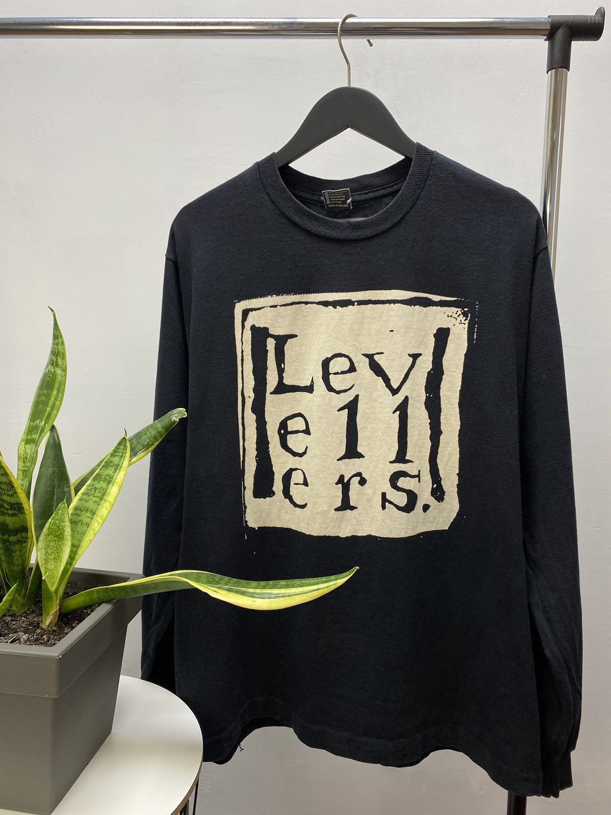 Vintage 90's Levellers Black Long Sleeve Shirt Band Tees Men
