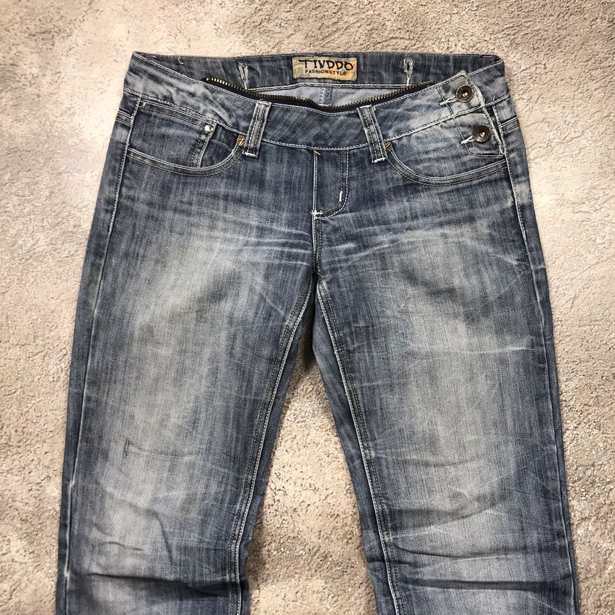 Vintage Vintage Y2K Distressed Flared Jeans Grunge Skate Baggy 31 Size 31" - 2 Thumbnail