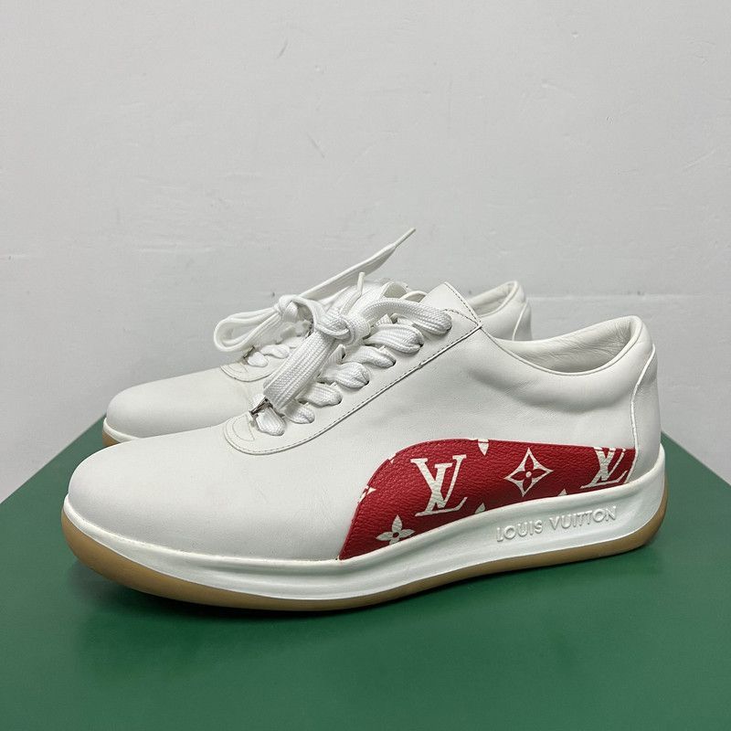 Louis Vuitton Low-Top Red & White Sneakers -
