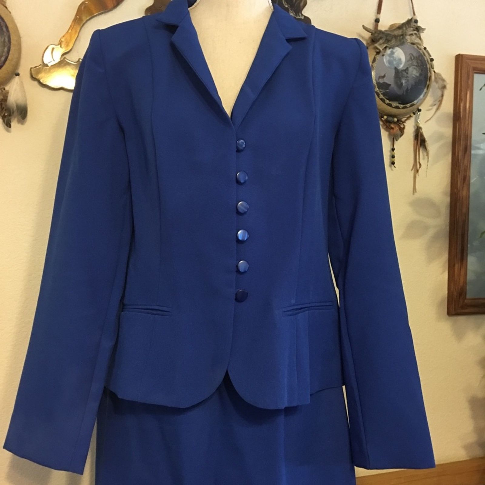 Other Metro Style royal blue skirt set NWOT 10 Size L / US 10 / IT 46 - 2 Thumbnail