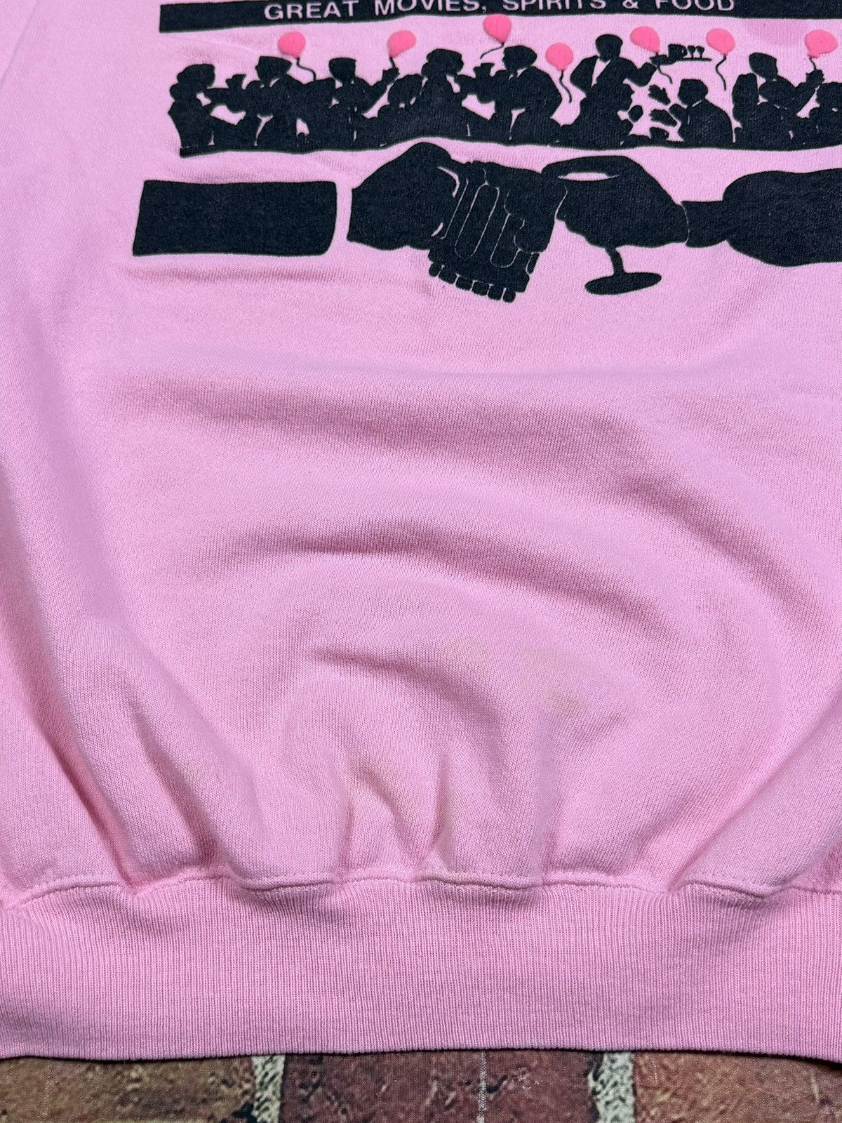 Hanes Vintage 80s Cinema N Drafthouse Crewneck USA Pink Sweatshirt Size US XL / EU 56 / 4 - 17 Thumbnail