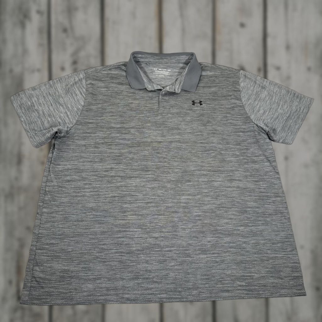 Under Armour Under Armour Polo Shirt Mens 4XL Gray Short Sleeve Performance Golf Stretch Breathable Moisture Wicking Logo Logo Under Armour Size US XXL / EU 58 / 5 - 1 Thumbnail