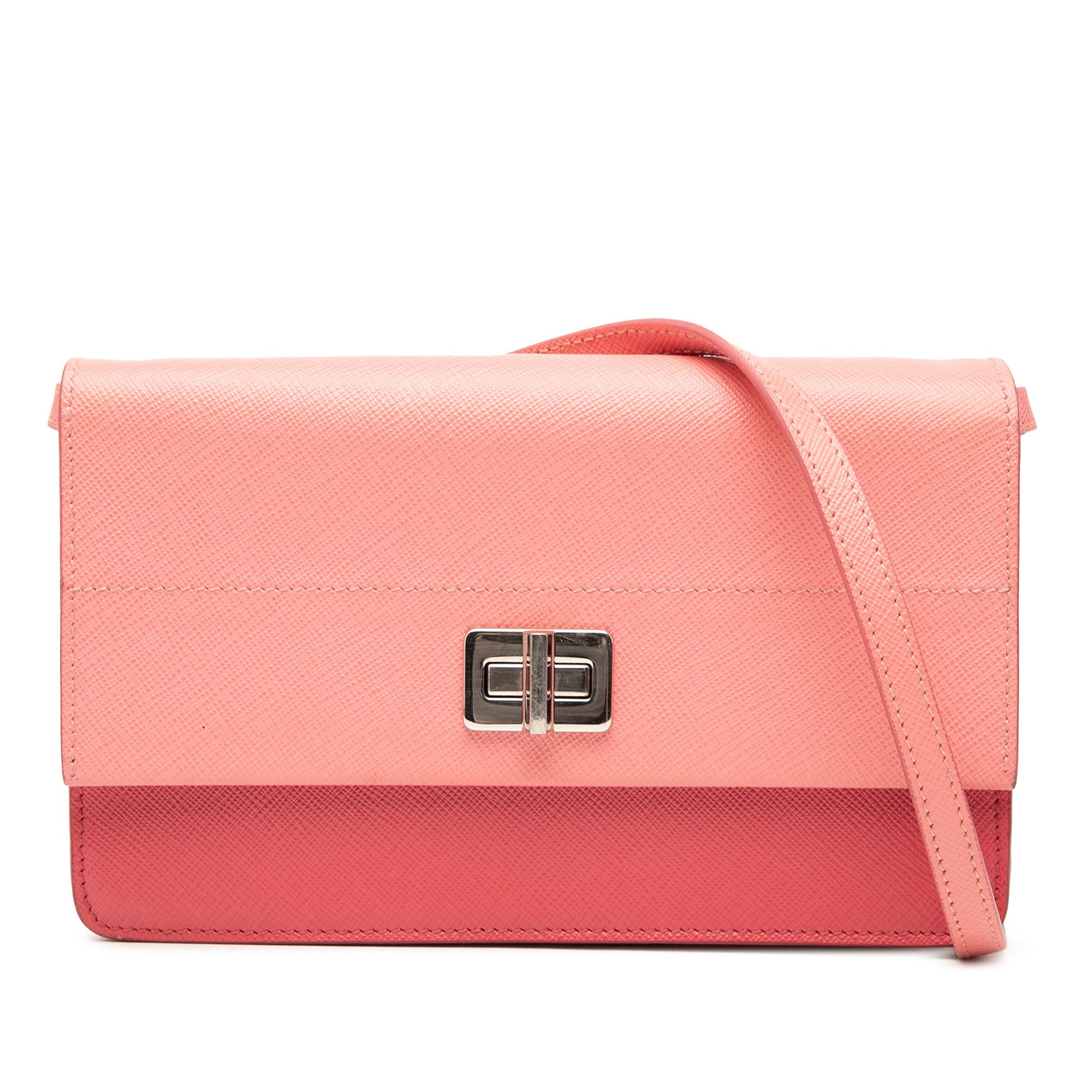 Prada Prada Saffiano Turn Lock Wallet on Strap Size ONE SIZE - 1 Thumbnail