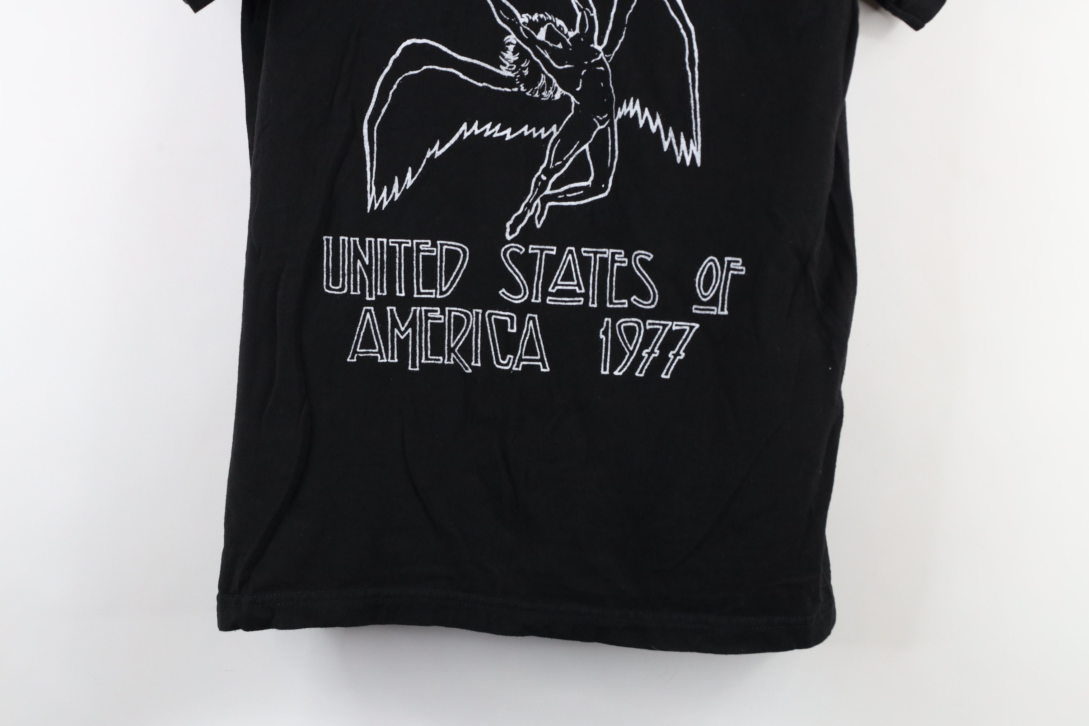 Vintage Retro 1977 Tour Led Zeppelin Band Short Sleeve T-Shirt Black Size US S / EU 44-46 / 1 - 3 Thumbnail